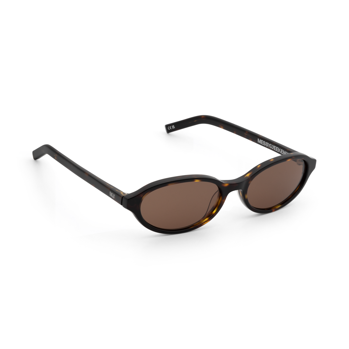 UMA Dark Havana Tortoise Oval Sunglasses by Messy Weekend