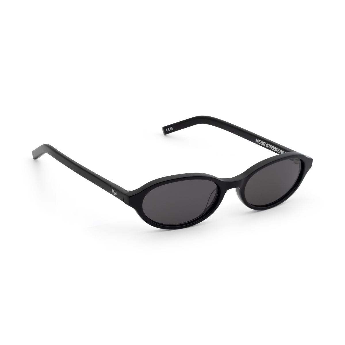 UMA Black Oval Sunglasses by Messy Weekend