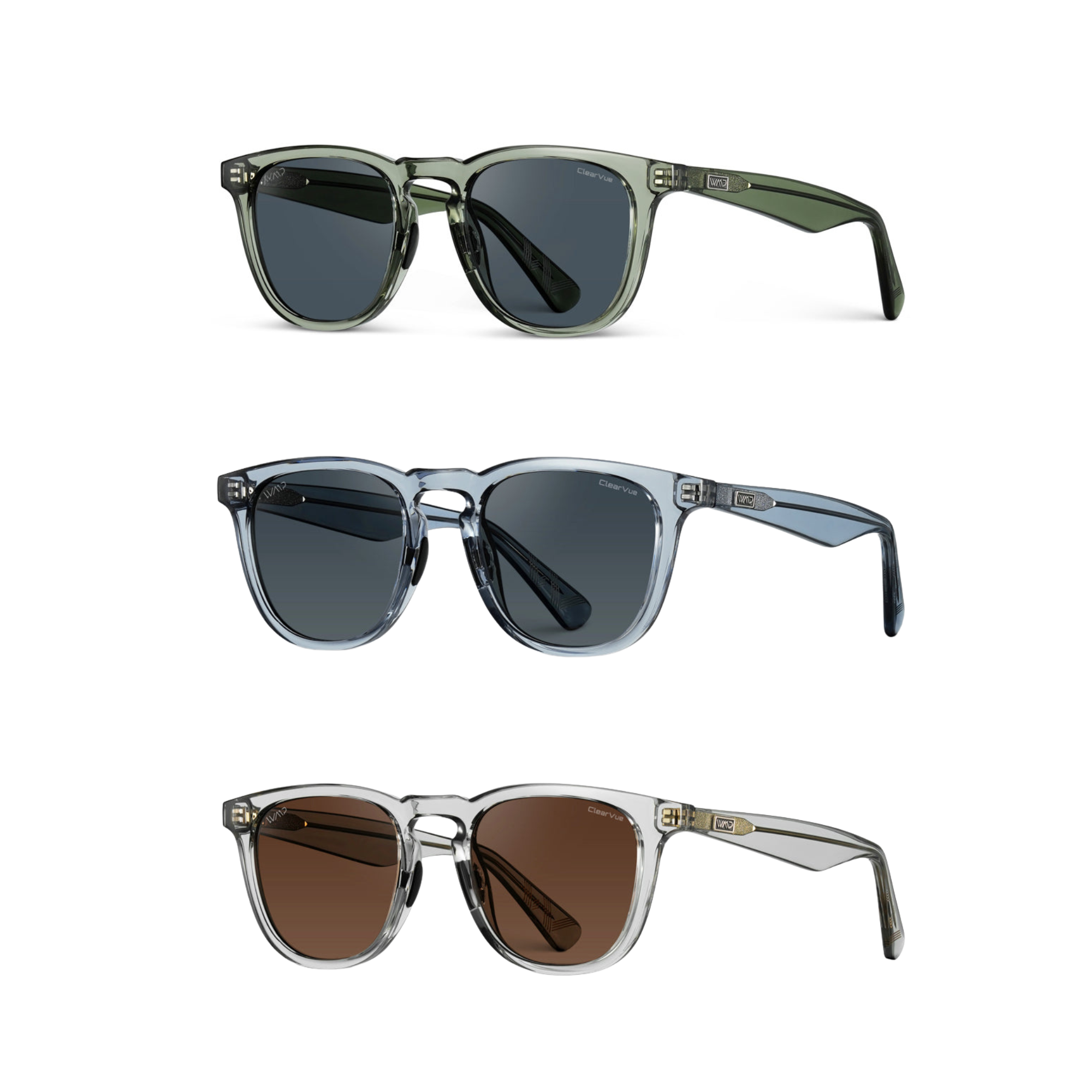 WYNDHAM 3 Colours Men's Golf Special Edition Sunglasses Kit Bundle - Punch Watch Design 