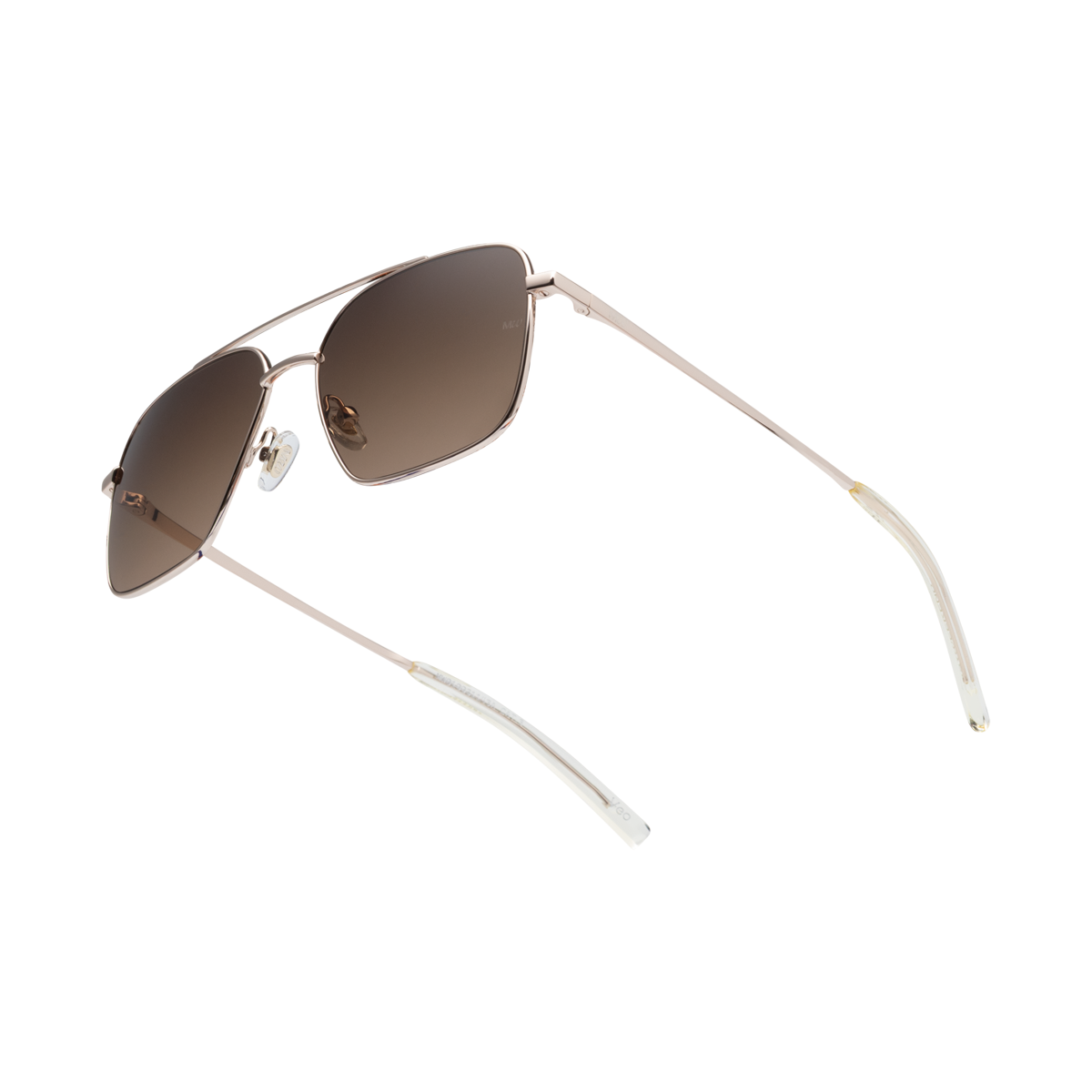 VEO Gold Brown Gradient Navigator Metal Frame Sunglasses by Messy Weekend