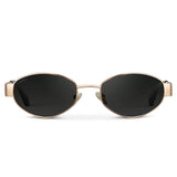 VERONA Oval Thick Framed Women's Sunglasses in Gold, Black by WMP Eyewear
