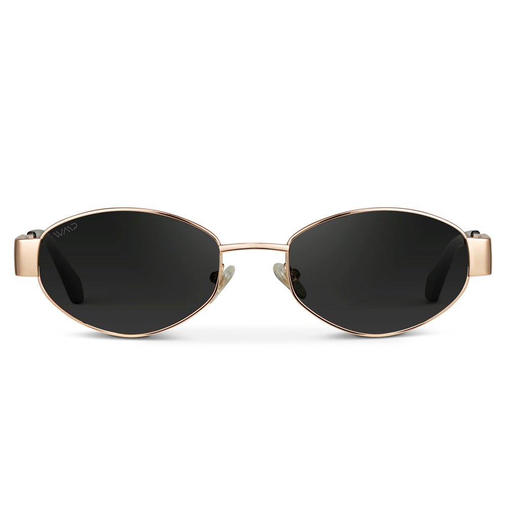 VERONA Oval Thick Framed Women's Sunglasses in Gold, Black by WMP Eyewear - PUNCH Watch & Eyewear - WMP Eyewear