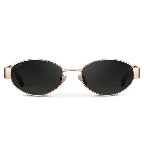VERONA Oval Thick Framed Women's Sunglasses in Gold, Black by WMP Eyewear - PUNCH Watch & Eyewear - WMP Eyewear