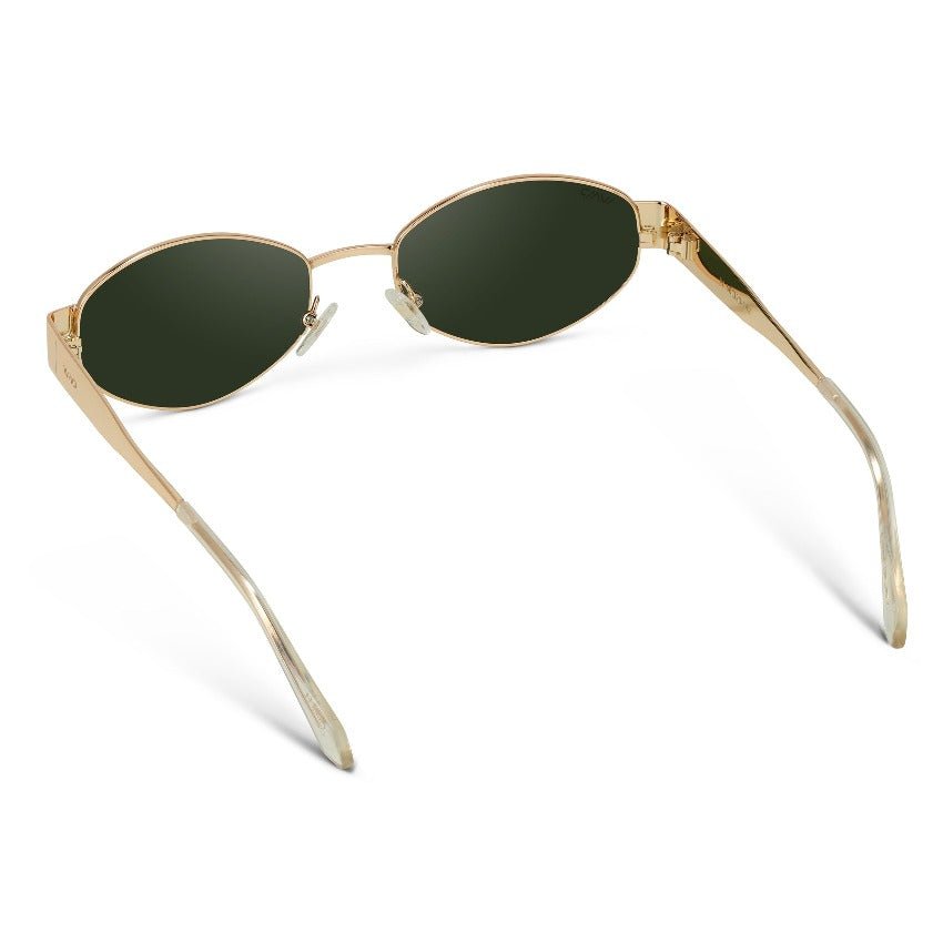 VERONA Oval Thick Framed Women's Sunglasses in Gold, Green by WMP Eyewear - PUNCH Watch & Eyewear - WMP Eyewear