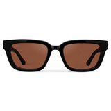 VIVIAN Slim Rectangular Women's Sunglasses Black Red Tinted Lens WMP Eyewear