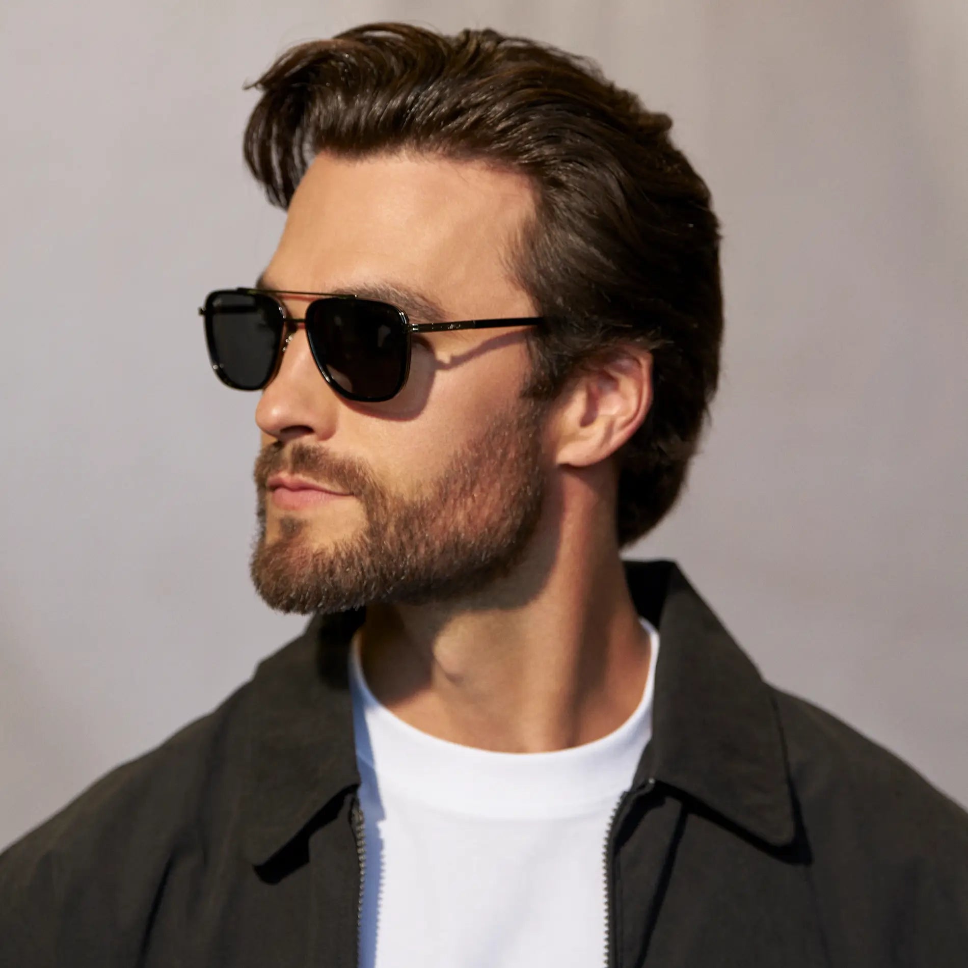 WESTON Polarised Flat-Top Aviator Sunglasses For Men - Triple Black l WMP Eyewear