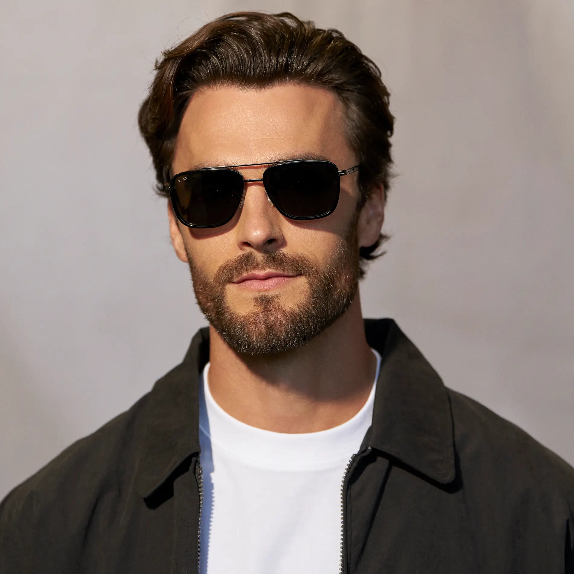 WESTON Polarised Flat-Top Aviator Sunglasses For Men - Triple Black l WMP Eyewear
