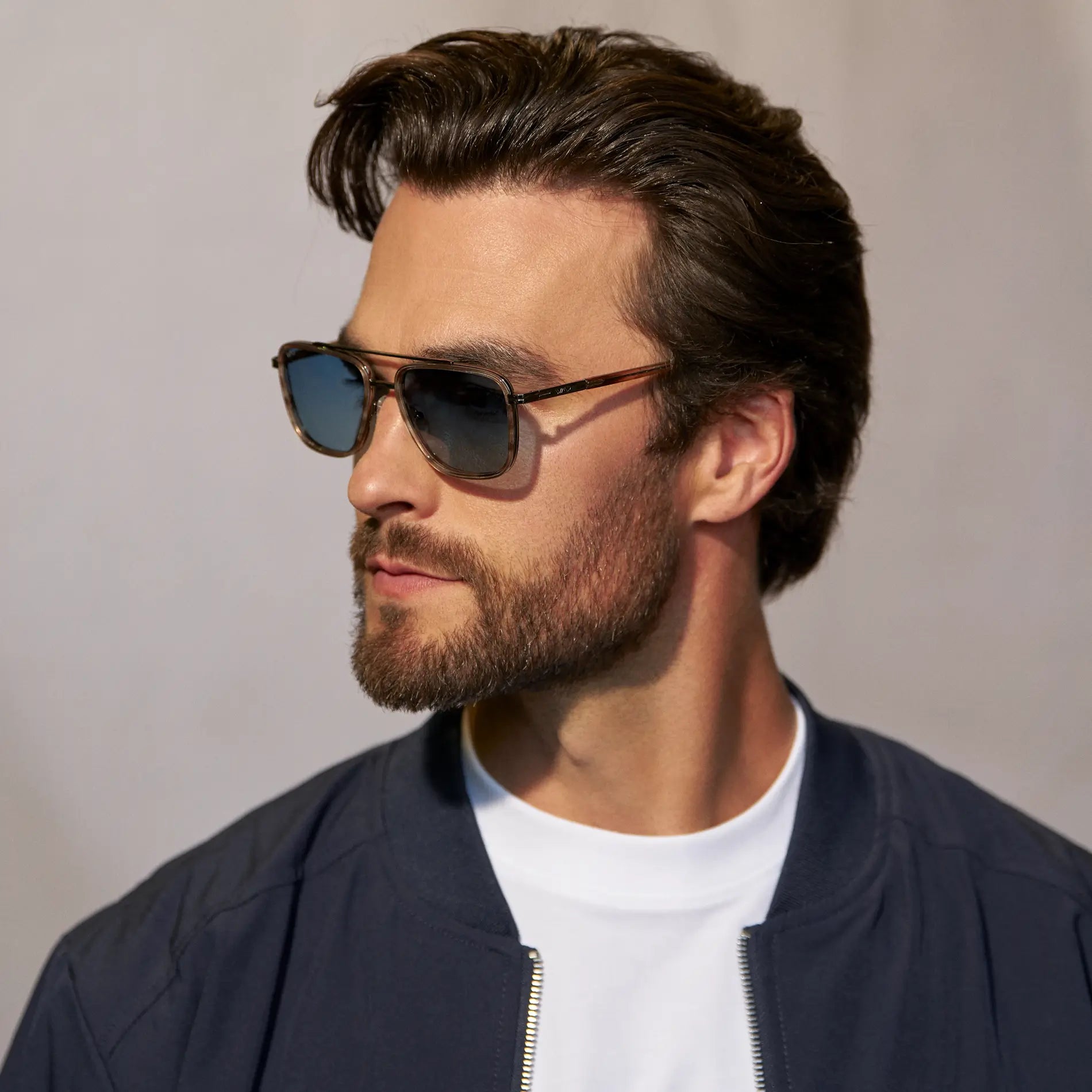 WESTON Polarised Flat-Top Aviator Sunglasses For Men - Timber Brown l WMP Eyewear