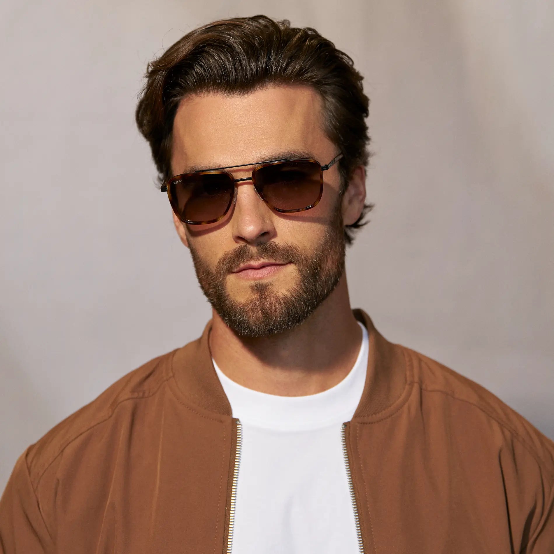 WESTON Polarised Flat-Top Aviator Sunglasses For Men - Tortoise l WMP Eyewear
