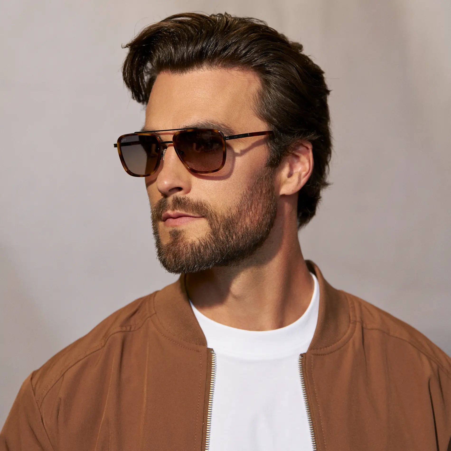 WESTON Polarised Flat-Top Aviator Sunglasses For Men - Tortoise l WMP Eyewear