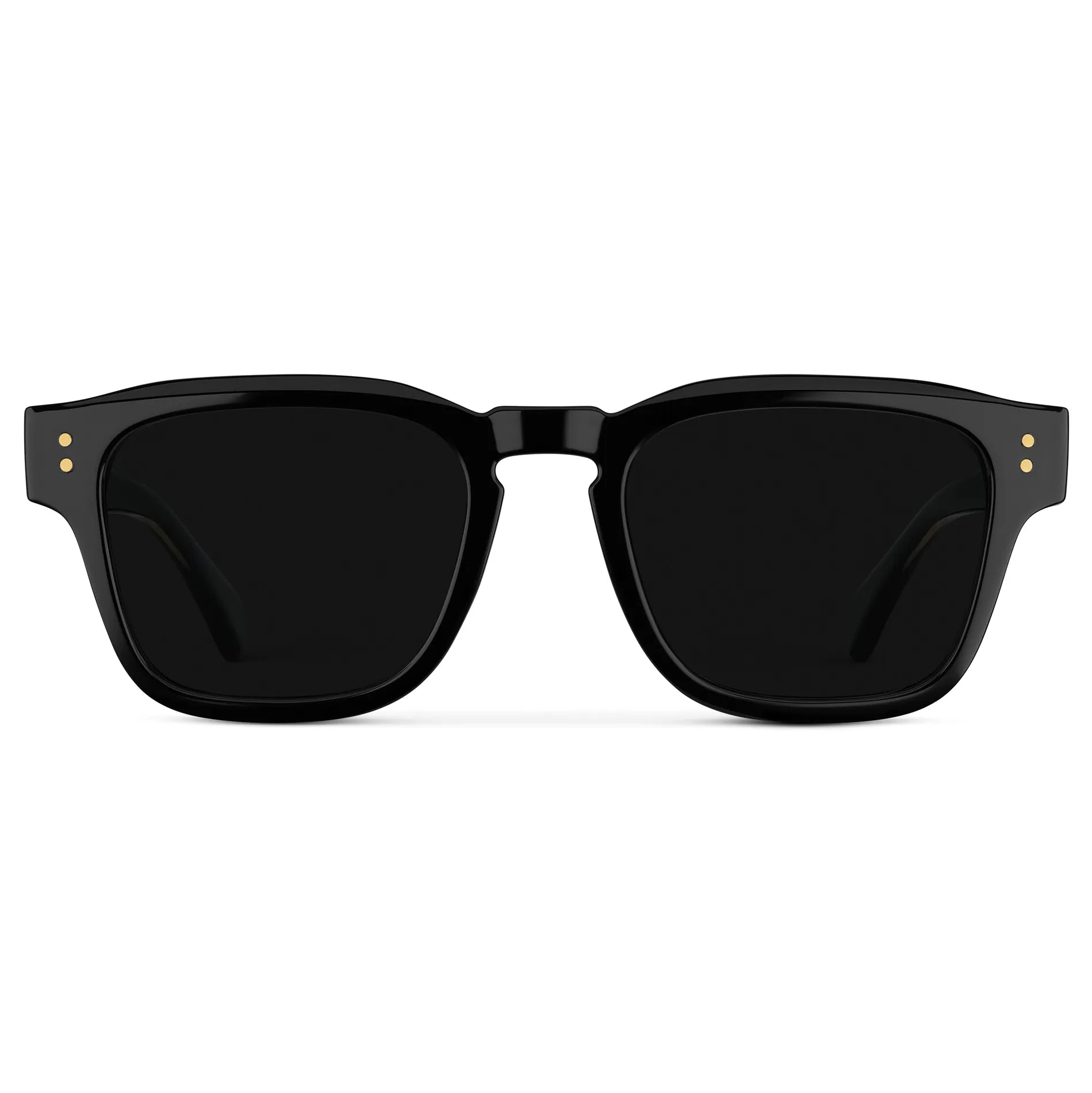 WAYNE Men's Bold Rectangular Polarised Sunglasses in Triple Black by WMP Eyewear