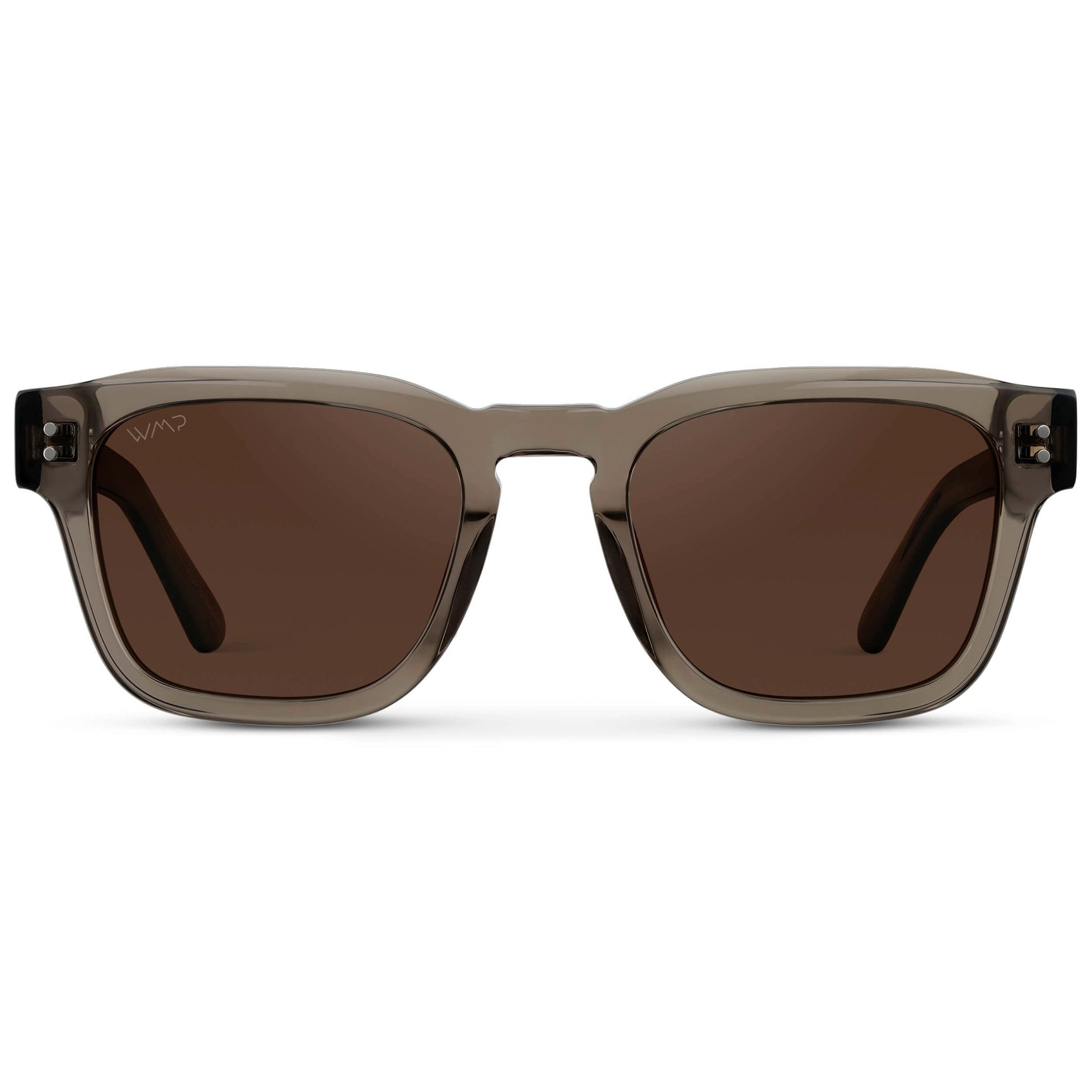 WAYNE Men's Bold Rectangular Sunglasses in Ashwood Brown by WMP Eyewear