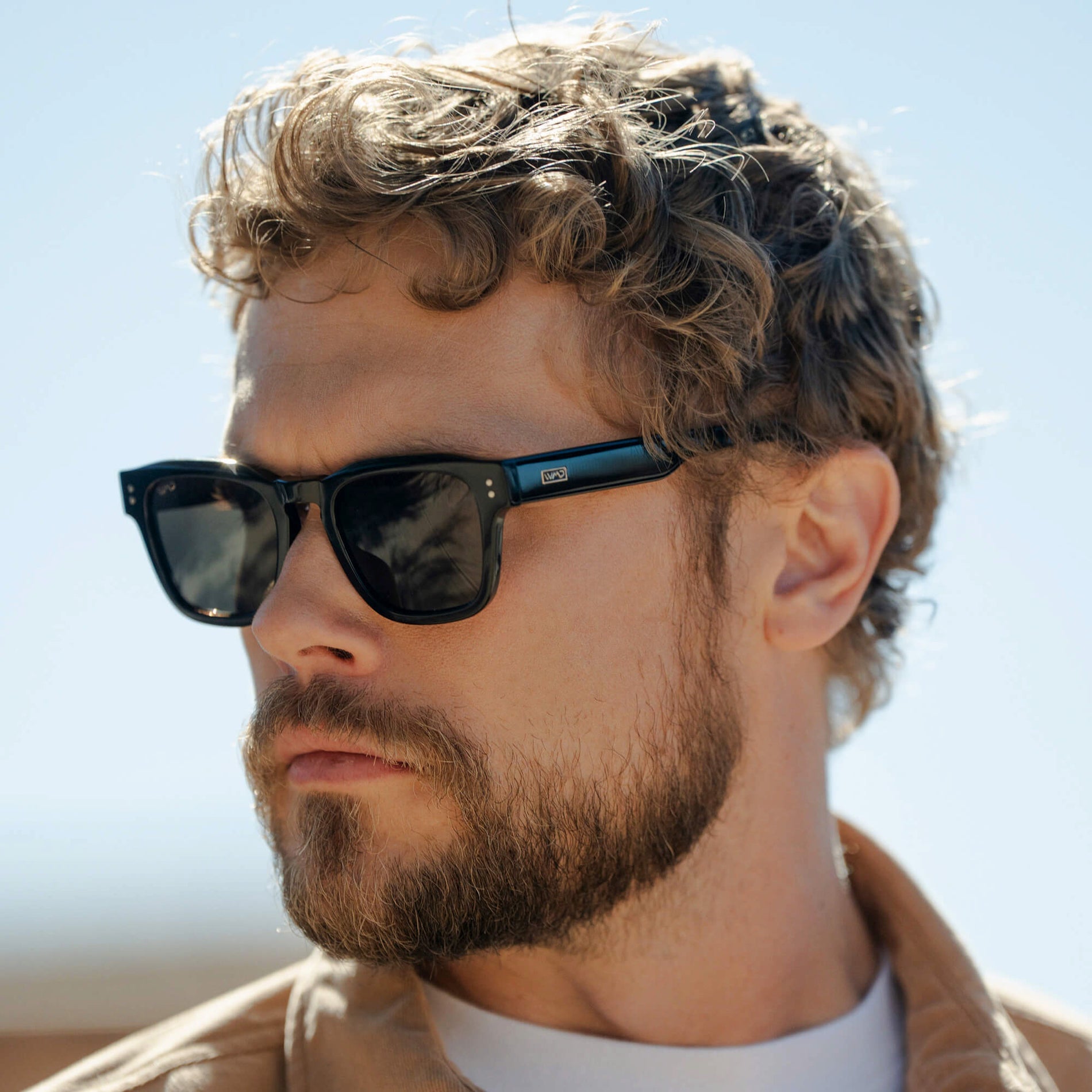 WAYNE Men's Bold Rectangular Sunglasses in Black by WMP Eyewear - PUNCH Watch & Eyewear - WMP Eyewear