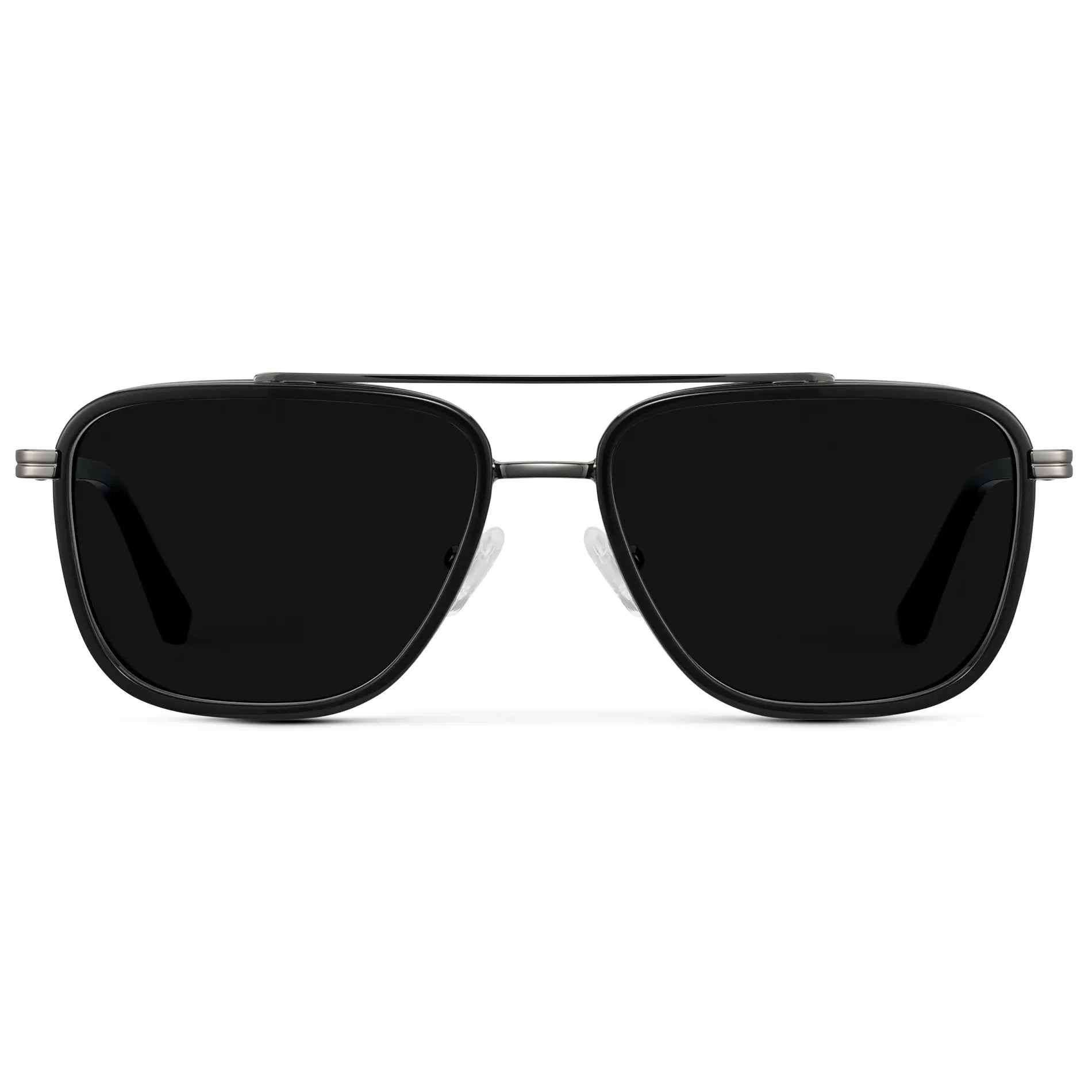 WESTON Polarised Flat-Top Aviator Sunglasses For Men - Triple Black l WMP Eyewear