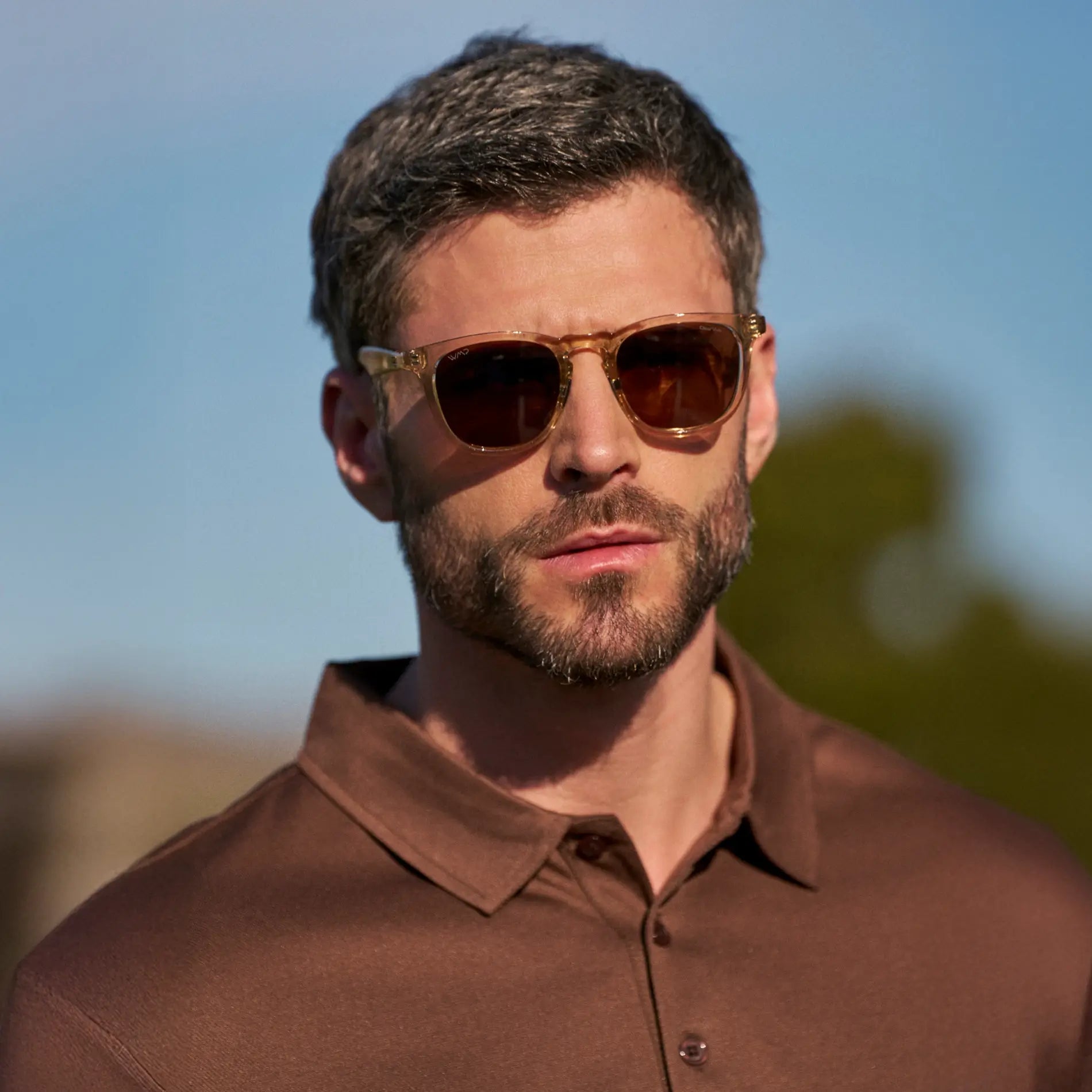 WYNDHAM Men's Golf Sunglasses Sand Brown by WMP Eyewear