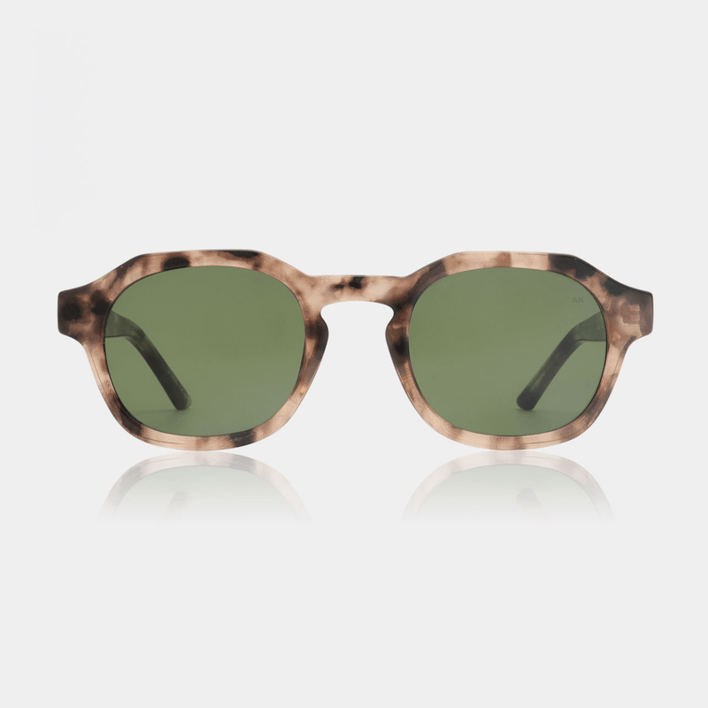 A.KJÆRBEDE (AKJAERBEDE) Zan Sunglasses | Coquina Tortoise Frame, Green Lens - PUNCH Watch & Eyewear - A.KJÆRBEDE