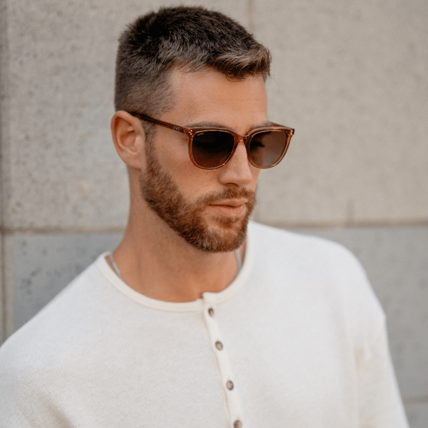 ABNER Unisex Polarized Sunglasses in Crystal Brown by WMP Eyewear - PUNCH Watch & Eyewear - WMP Eyewear