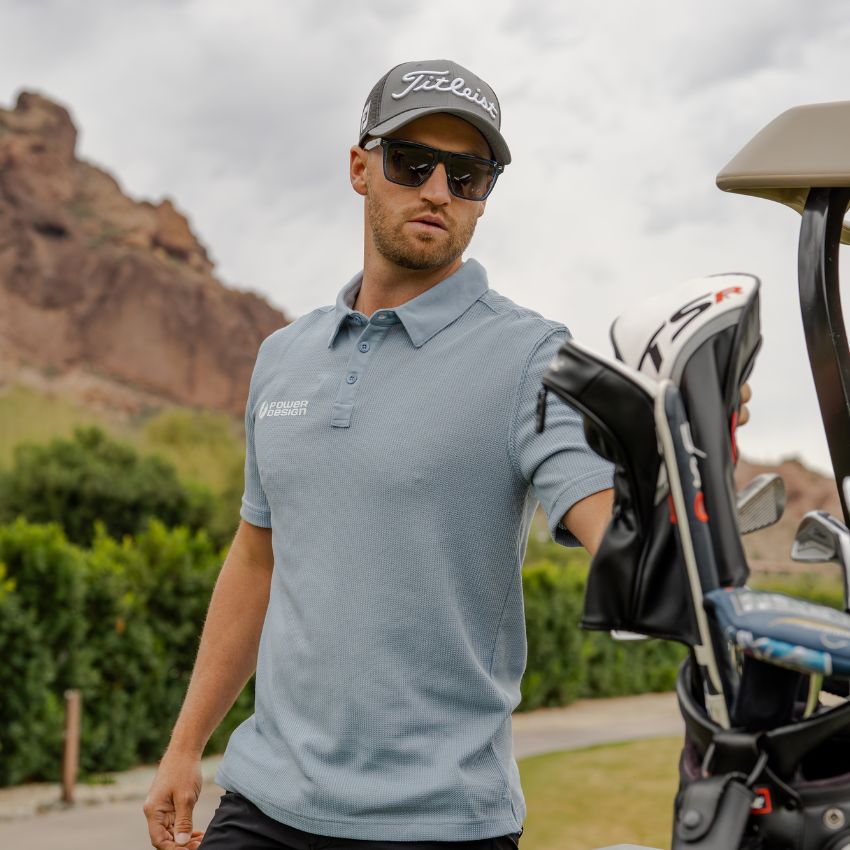 ACE Square Men's Golf Sunglasses in Indigo Blue Grain by WMP Eyewear - PUNCH Watch & Eyewear - WMP Eyewear