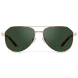 AERO Men's - Flat Top Aviator Sunglasses - Gold l WMP Eyewear