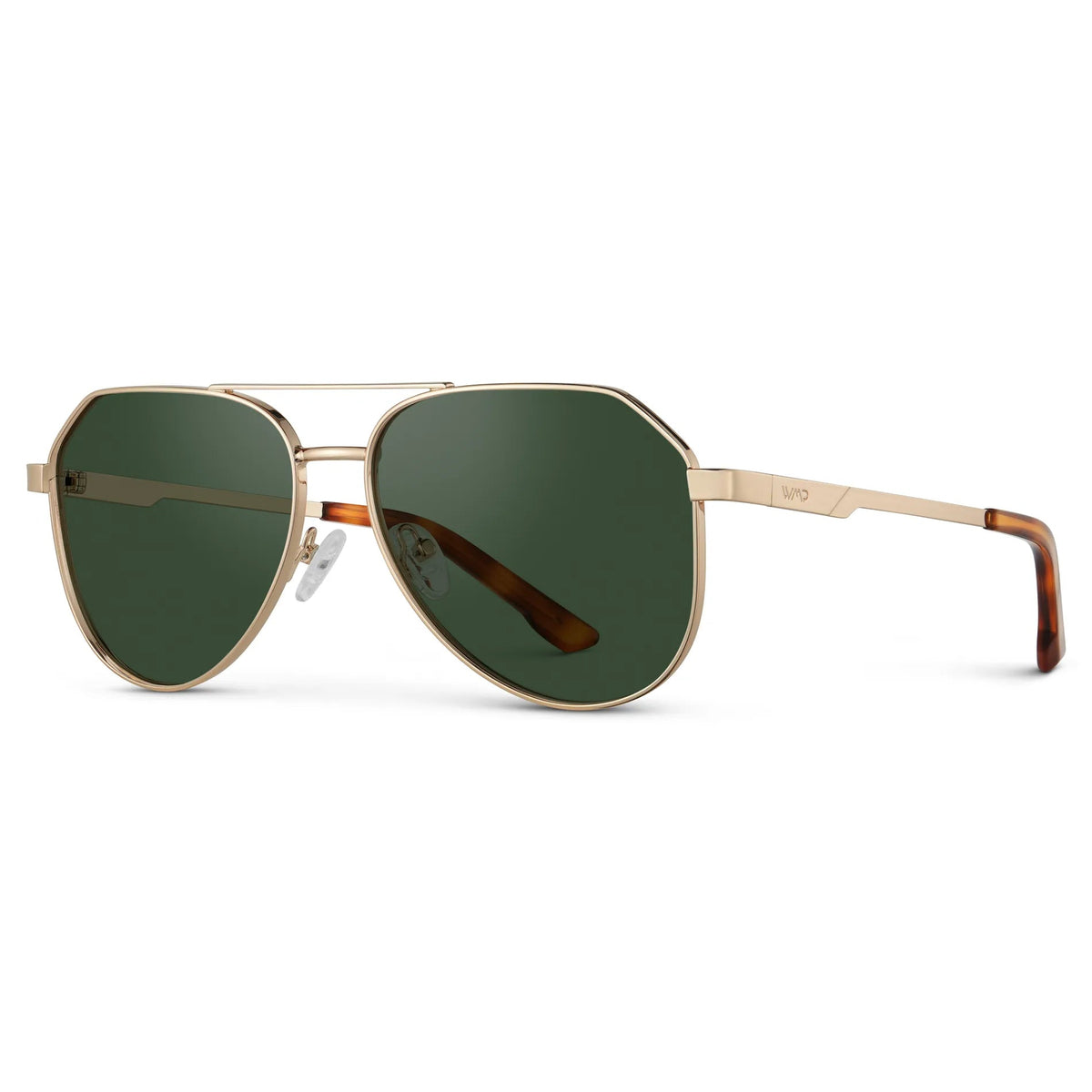 AERO Men's - Flat Top Aviator Sunglasses - Gold l WMP Eyewear - PUNCH Watch & Eyewear - WMP Eyewear