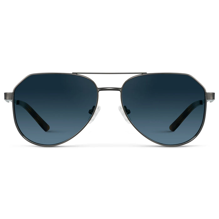 AERO Men's Flat Top Aviator Sunglasses - Gunmetal l WMP Eyewear - PUNCH Watch & Eyewear - WMP Eyewear