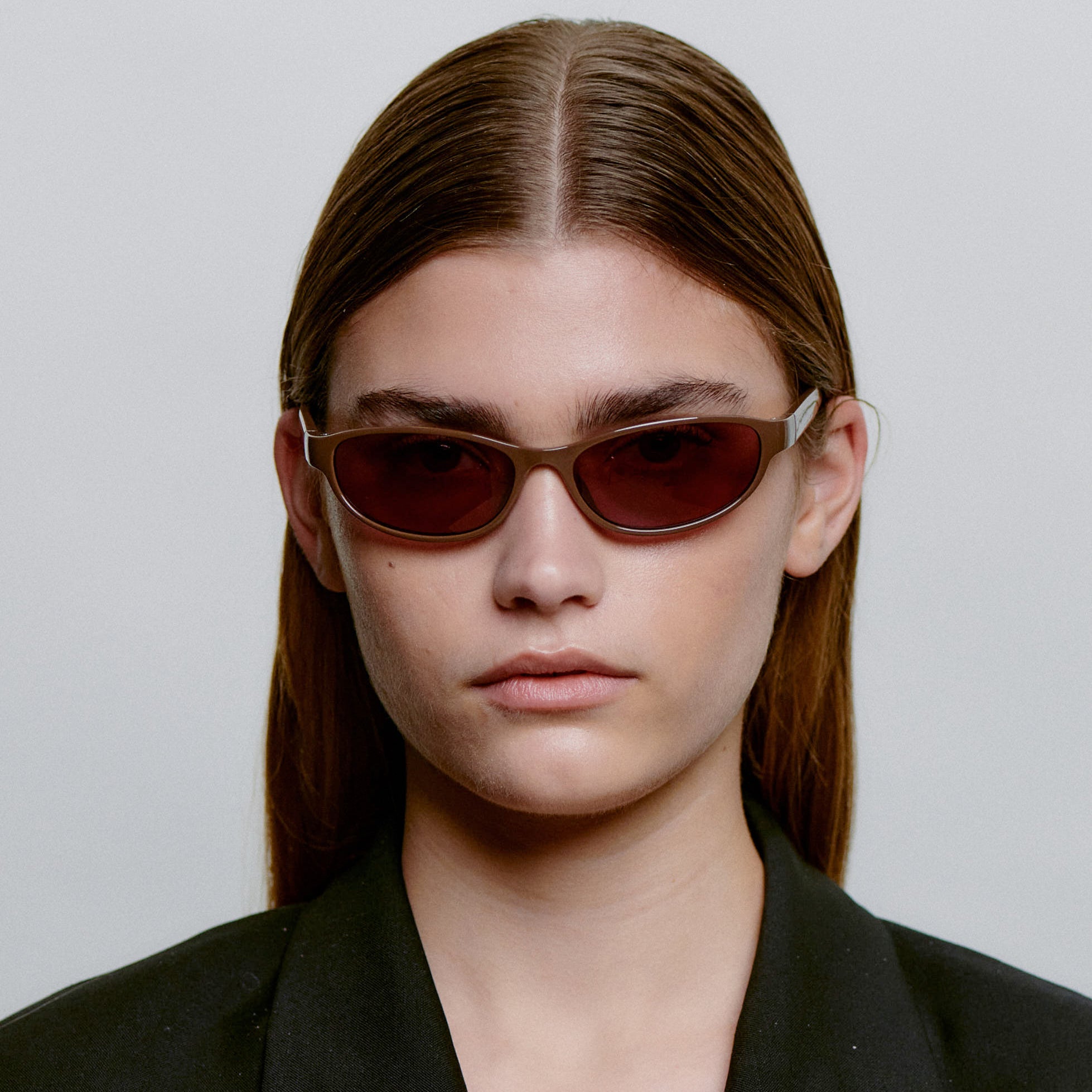 Akjaerbede Alexa Narrow Cat Eye Sunglasses - Chocolate Brown / Purple Lens - PUNCH Watch & Eyewear - A.KJÆRBEDE