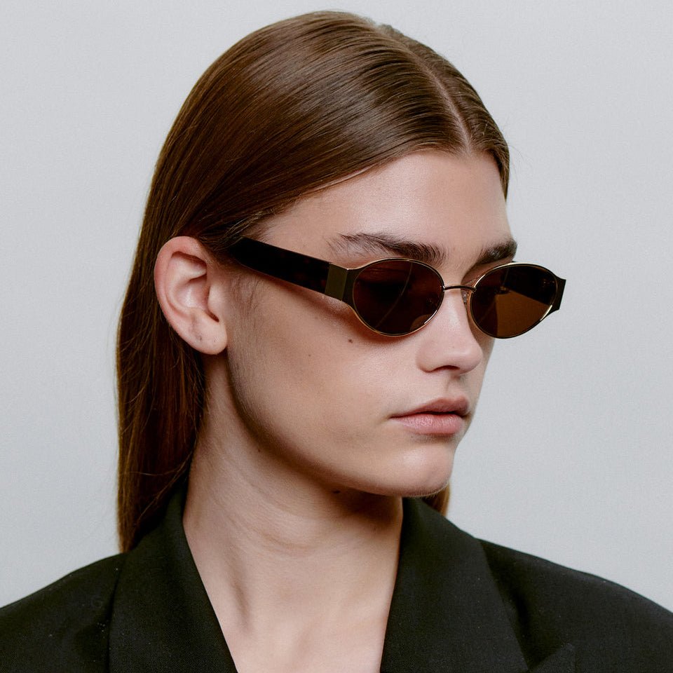Akjaerbede Bella Oval Sunglasses - Gold Metal Frame / Demi Tortoise - PUNCH Watch & Eyewear - A.KJÆRBEDE