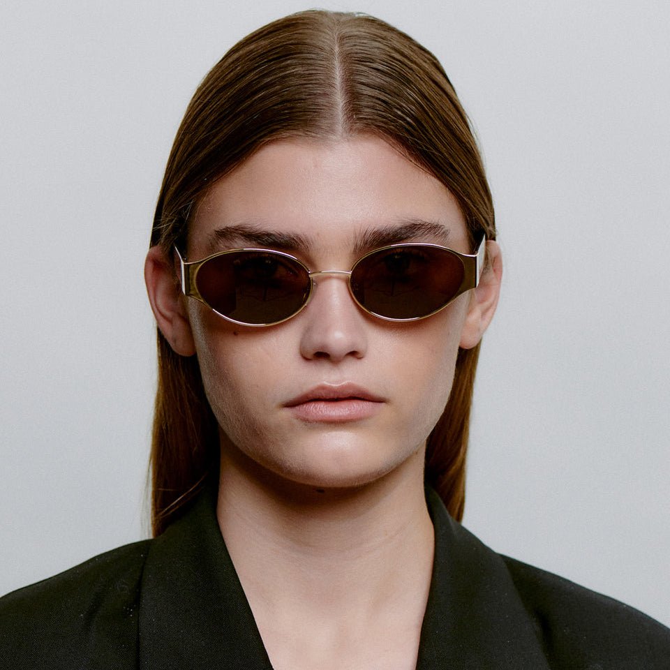 Akjaerbede Bella Oval Sunglasses - Gold Metal Frame / Demi Tortoise - PUNCH Watch & Eyewear - A.KJÆRBEDE