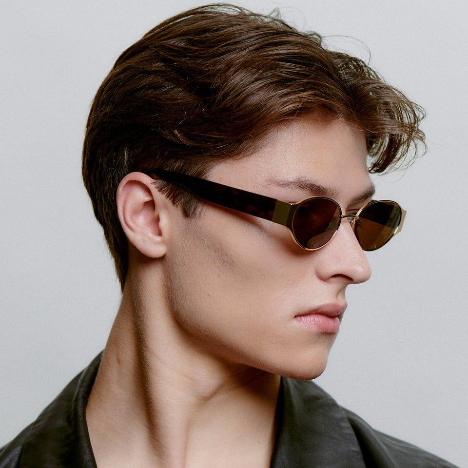 Akjaerbede Bella Oval Sunglasses - Gold Metal Frame / Demi Tortoise - PUNCH Watch & Eyewear - A.KJÆRBEDE