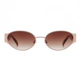 Akjaerbede Bella Oval Sunglasses - Rose Gold Metal Frame / Havana Tortoise