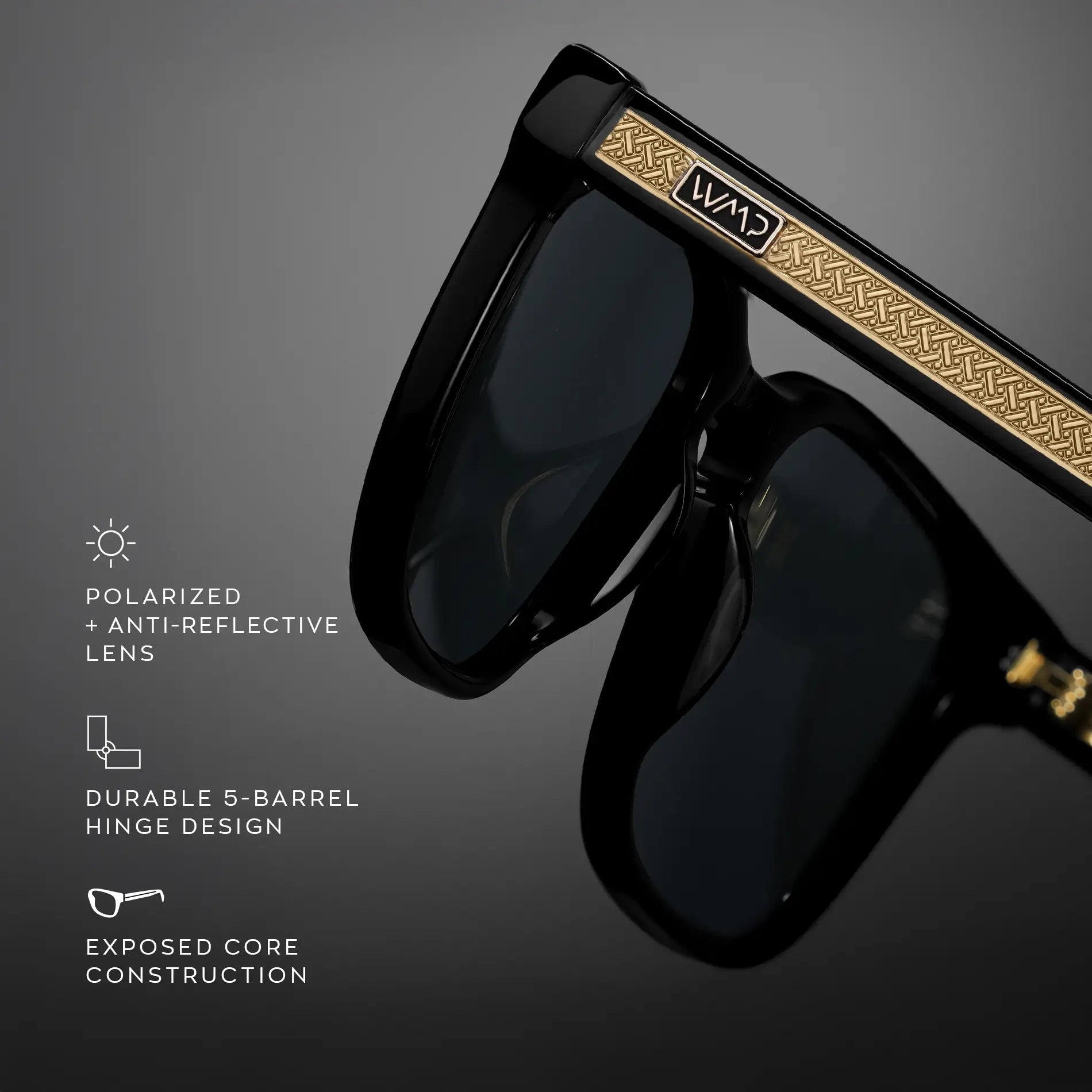 ANDERS Triple Black Polarised Square Men's Sunglasses by WMP Eyewear - PUNCH Watch & Eyewear - WMP Eyewear