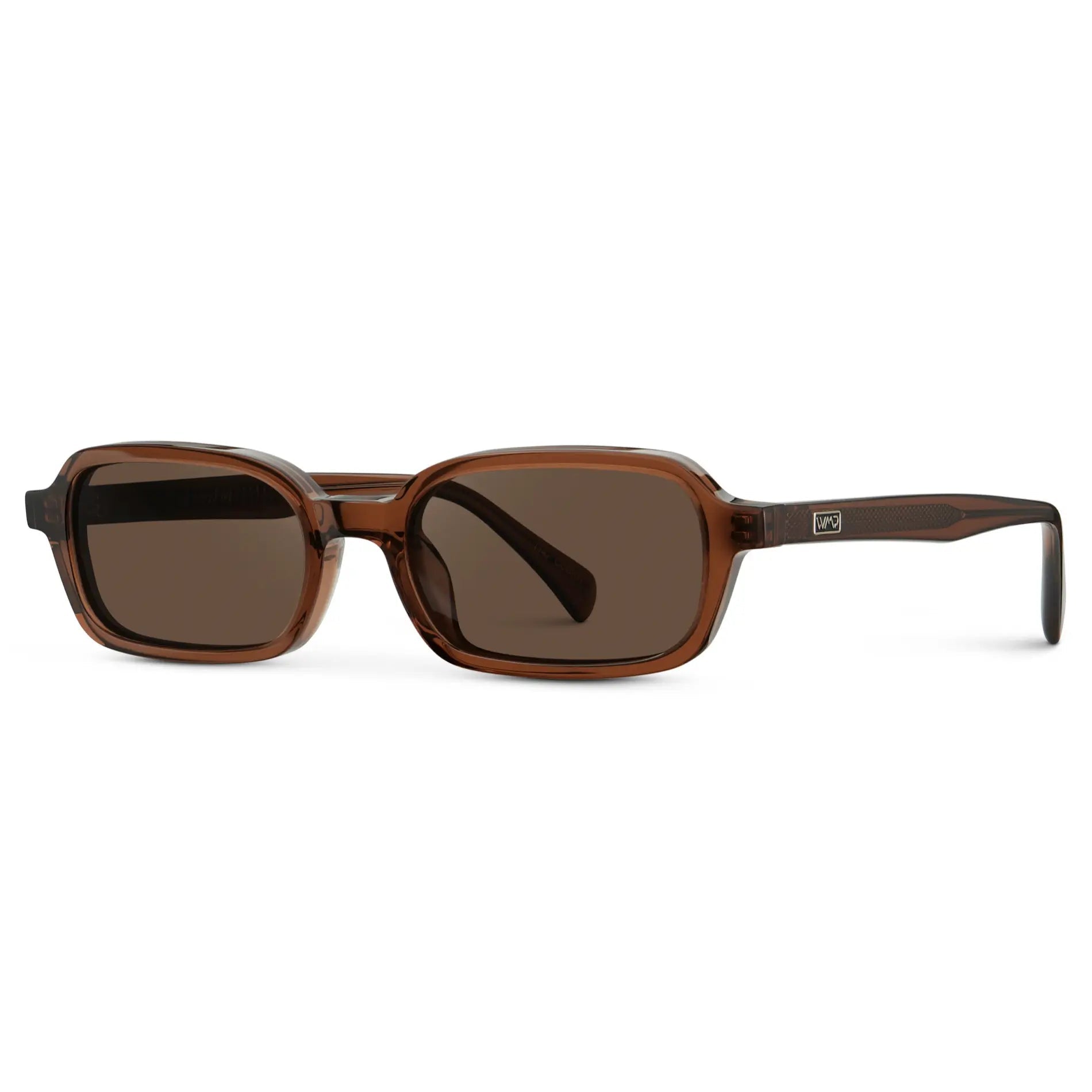 AYLA Slim Rectangular Sunglasses in Cocoa Brown by WMP Eyewear - PUNCH Watch & Eyewear - WMP Eyewear