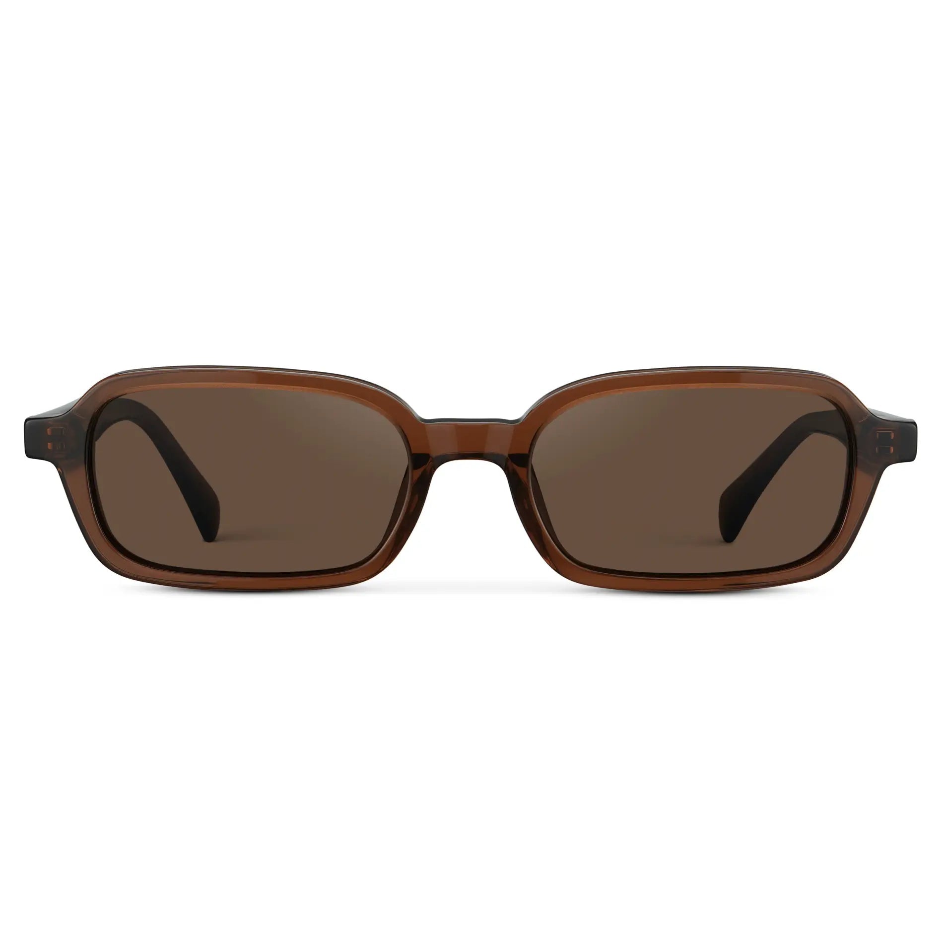 AYLA Slim Rectangular Sunglasses in Cocoa Brown by WMP Eyewear - PUNCH Watch & Eyewear - WMP Eyewear