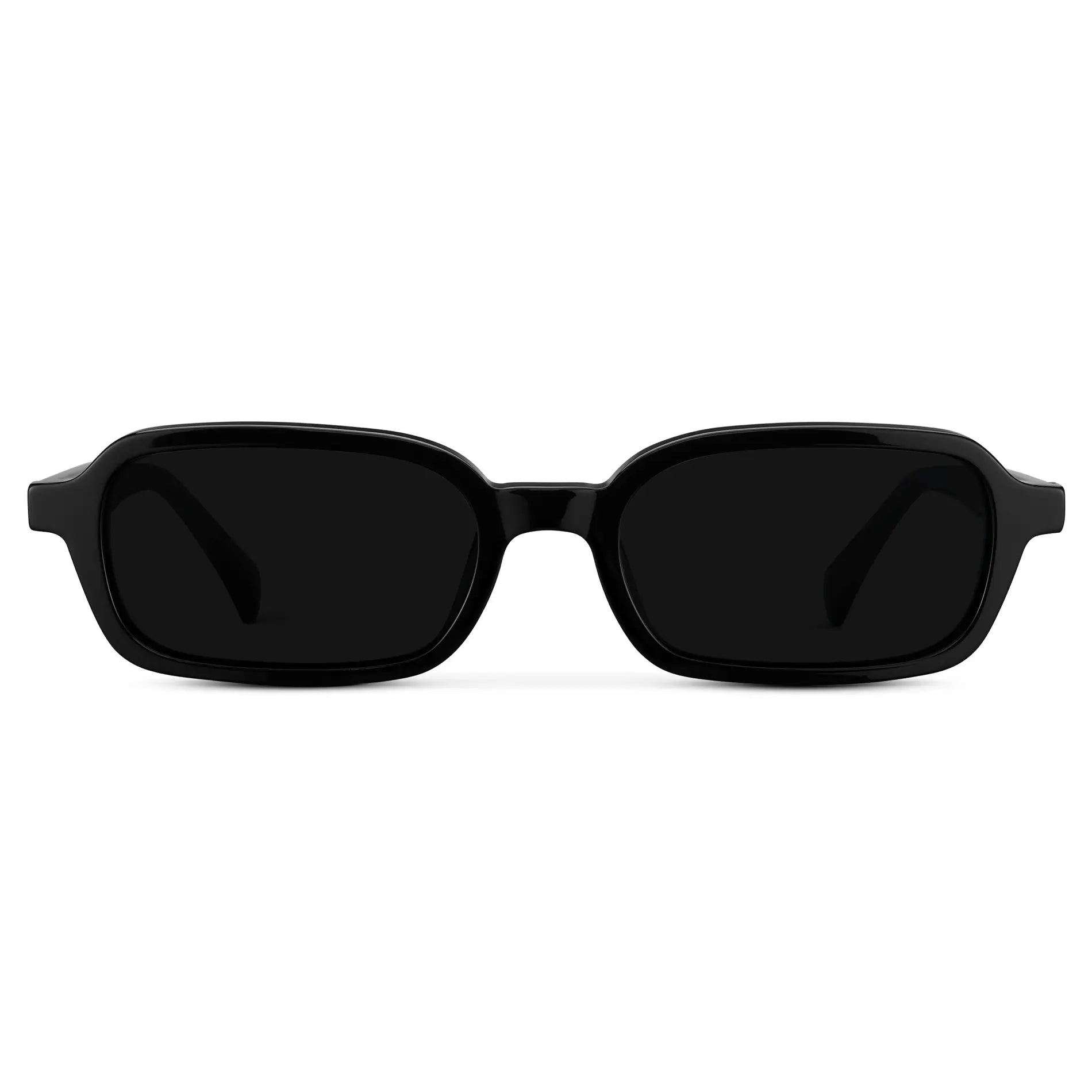 AYLA Slim Rectangular Sunglasses in Triple Black by WMP Eyewear - PUNCH Watch & Eyewear - WMP Eyewear
