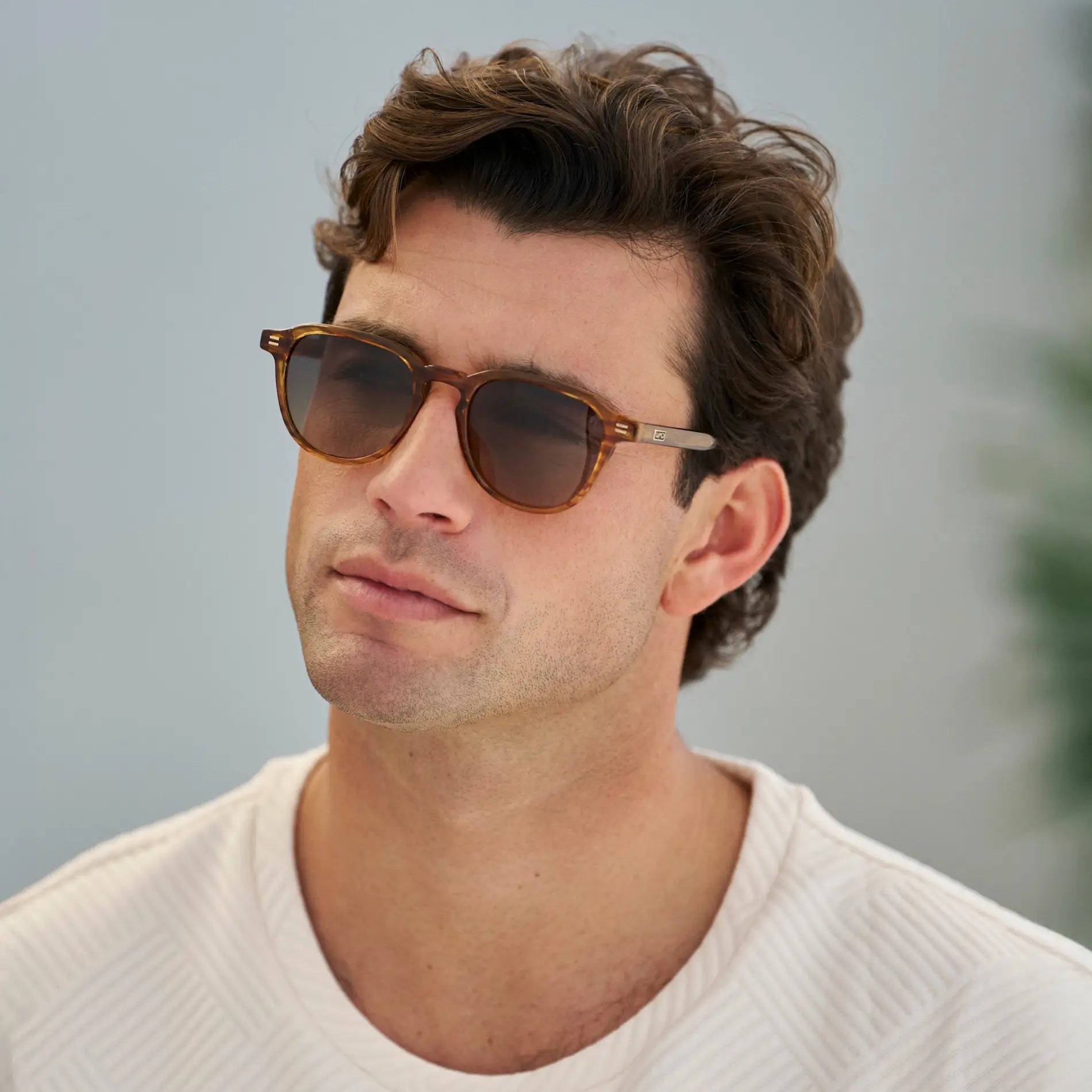 BAKER Round Polarised Men's Sunglasses l Golden Brown Grain - WMP Eyewear - PUNCH Watch & Eyewear - WMP Eyewear