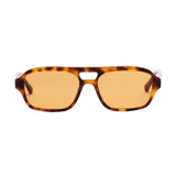 BURT Tortoise Orange Lens Aviator Sunglasses by Messy Weekend