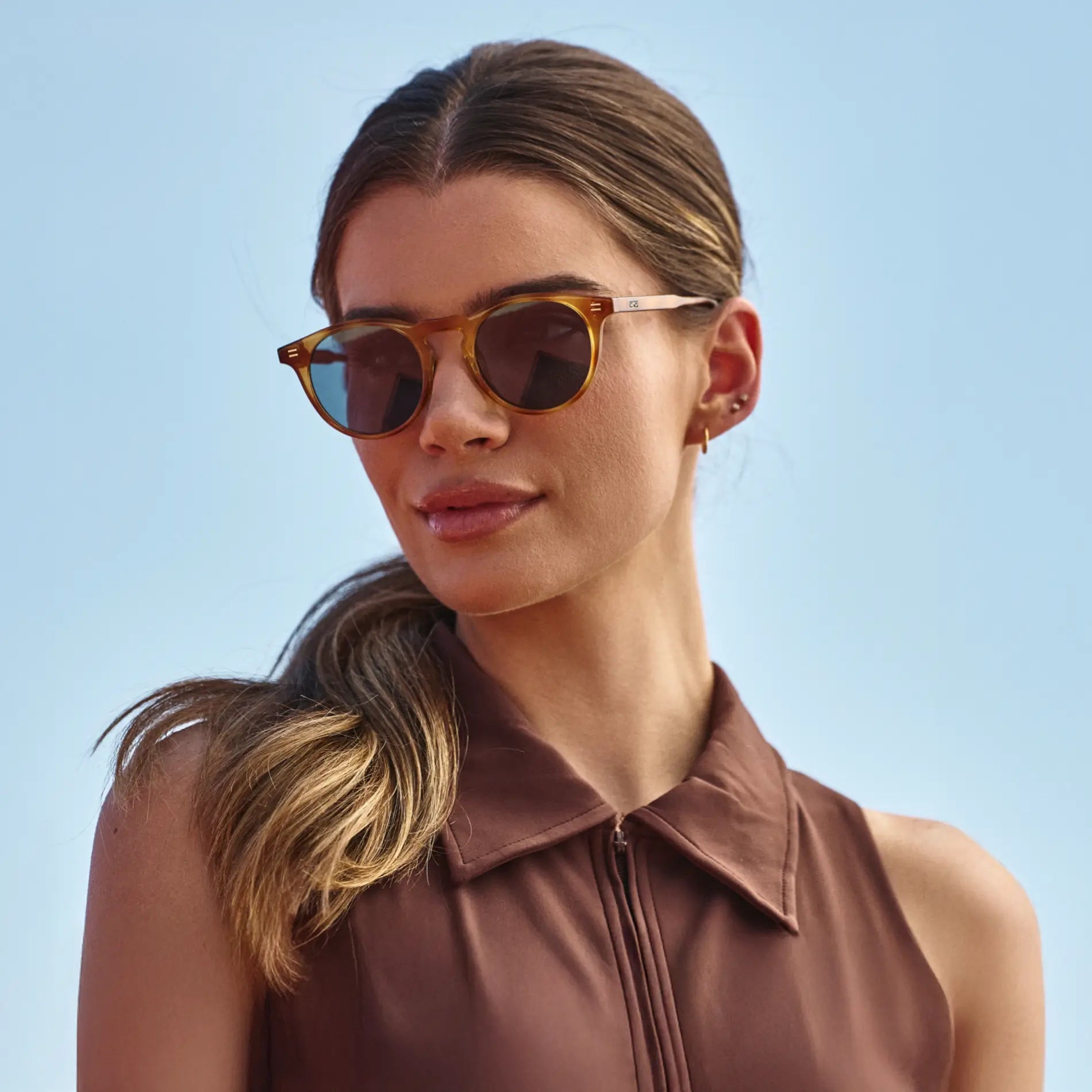 CADDIE Men's Golf Sunglasses - Honey Tortoise / Laguna Blue Lens l WMP Eyewear - PUNCH Watch & Eyewear - WMP Eyewear