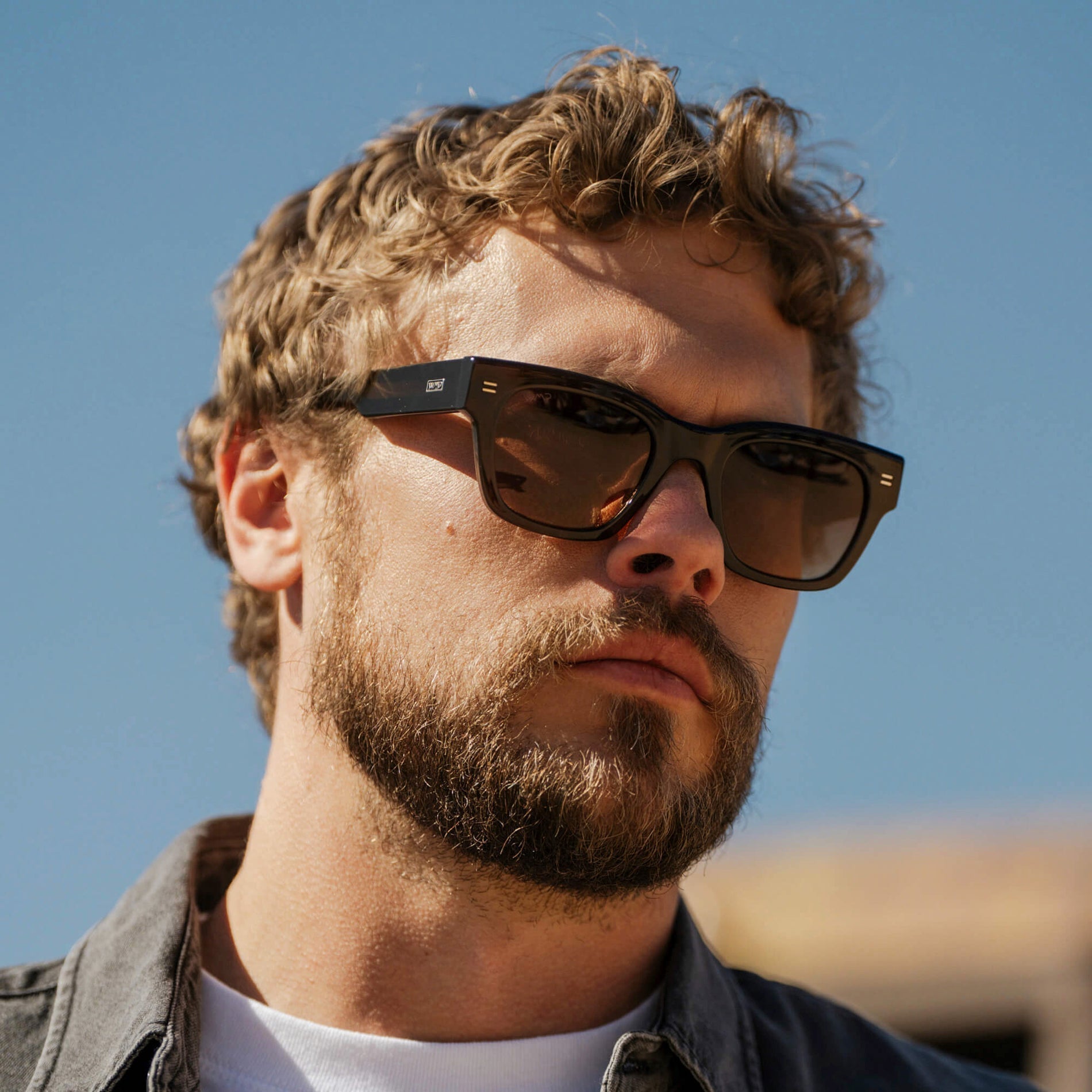 CLINT Men's Oversized Rectangular Sunglasses in Burnt Cedar Brown by WMP Eyewear - PUNCH Watch & Eyewear - WMP Eyewear