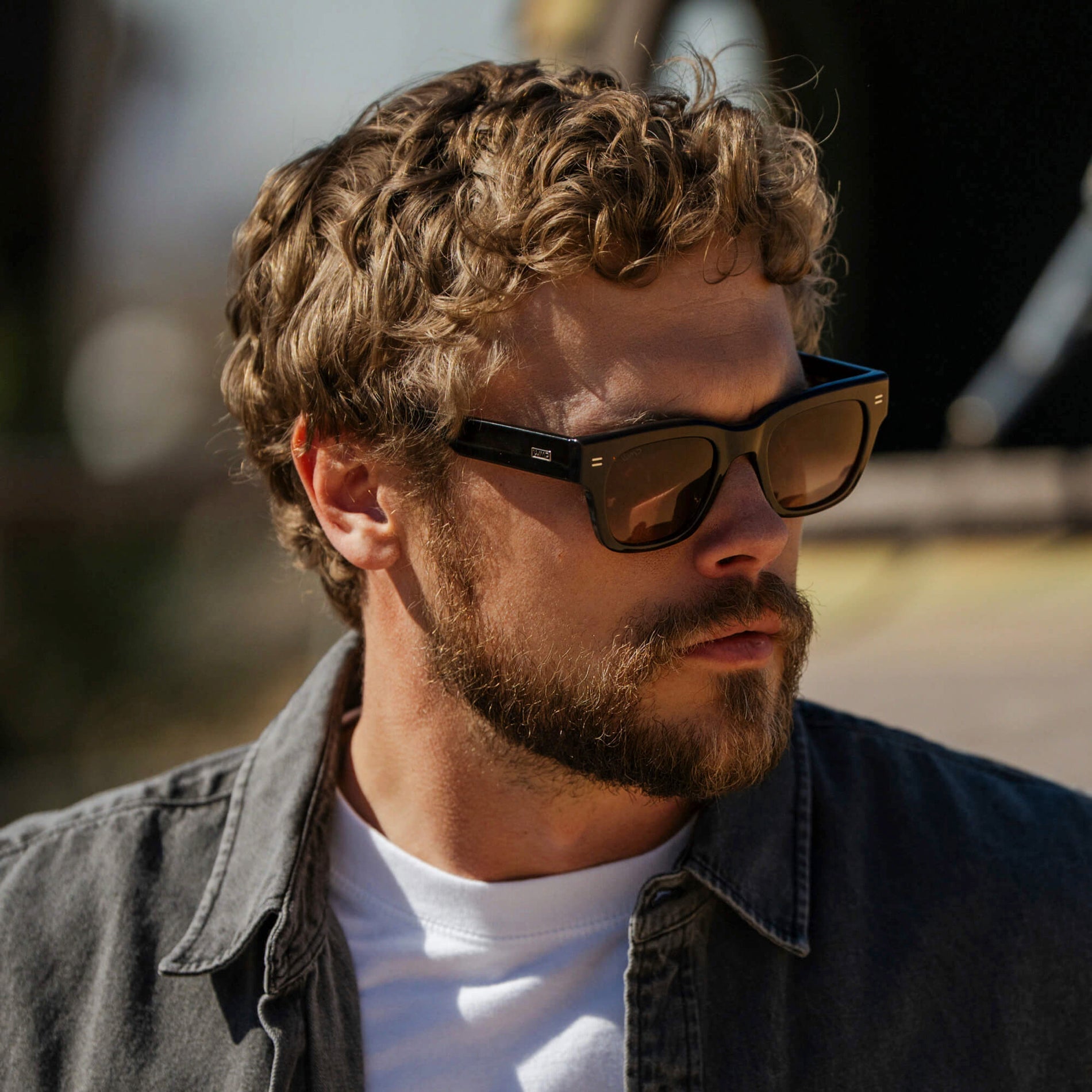 CLINT Men's Oversized Rectangular Sunglasses in Burnt Cedar Brown by WMP Eyewear - PUNCH Watch & Eyewear - WMP Eyewear