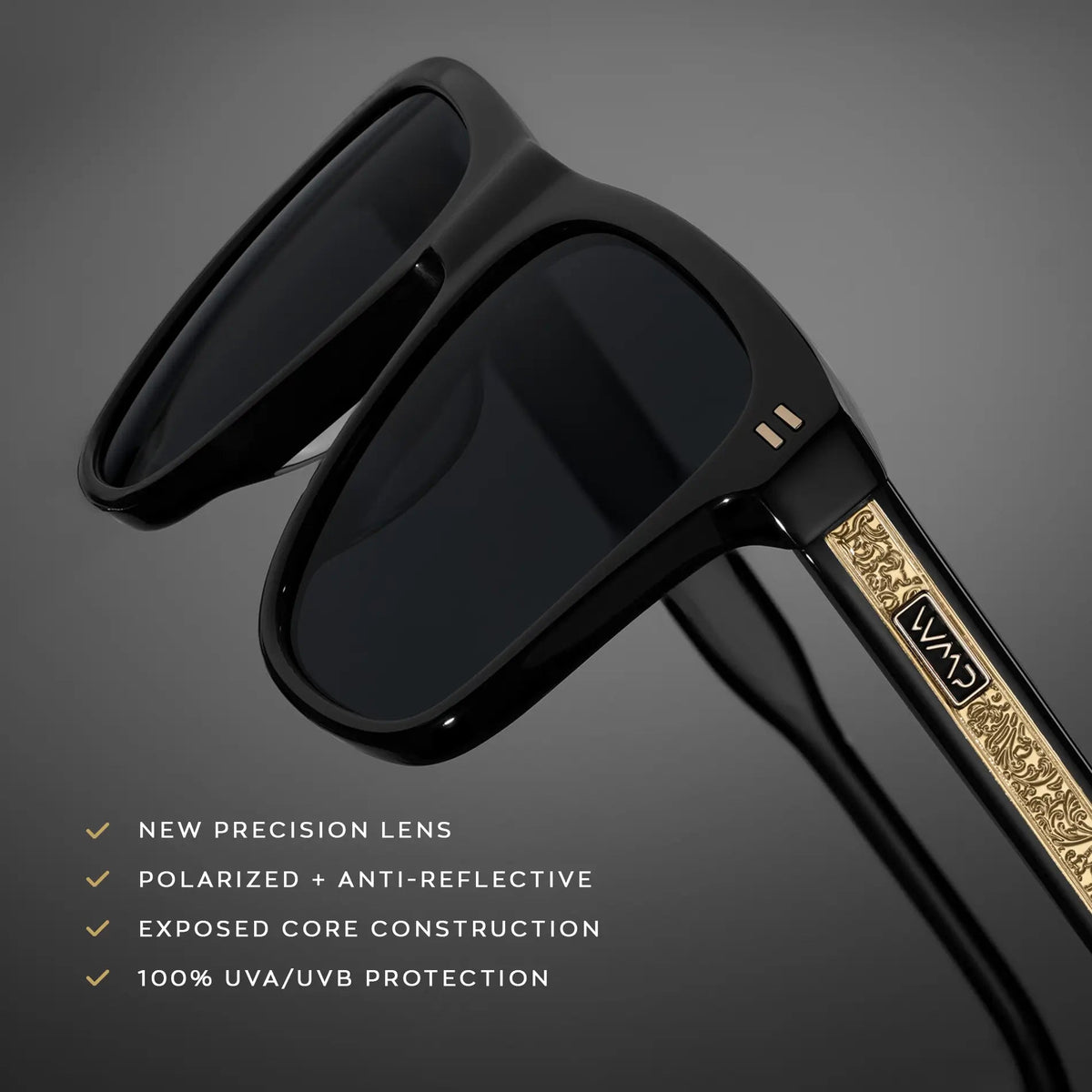 CULLEN Triple Black Polarised Rectangular Sunglasses by WMP Eyewear - PUNCH Watch & Eyewear - WMP Eyewear
