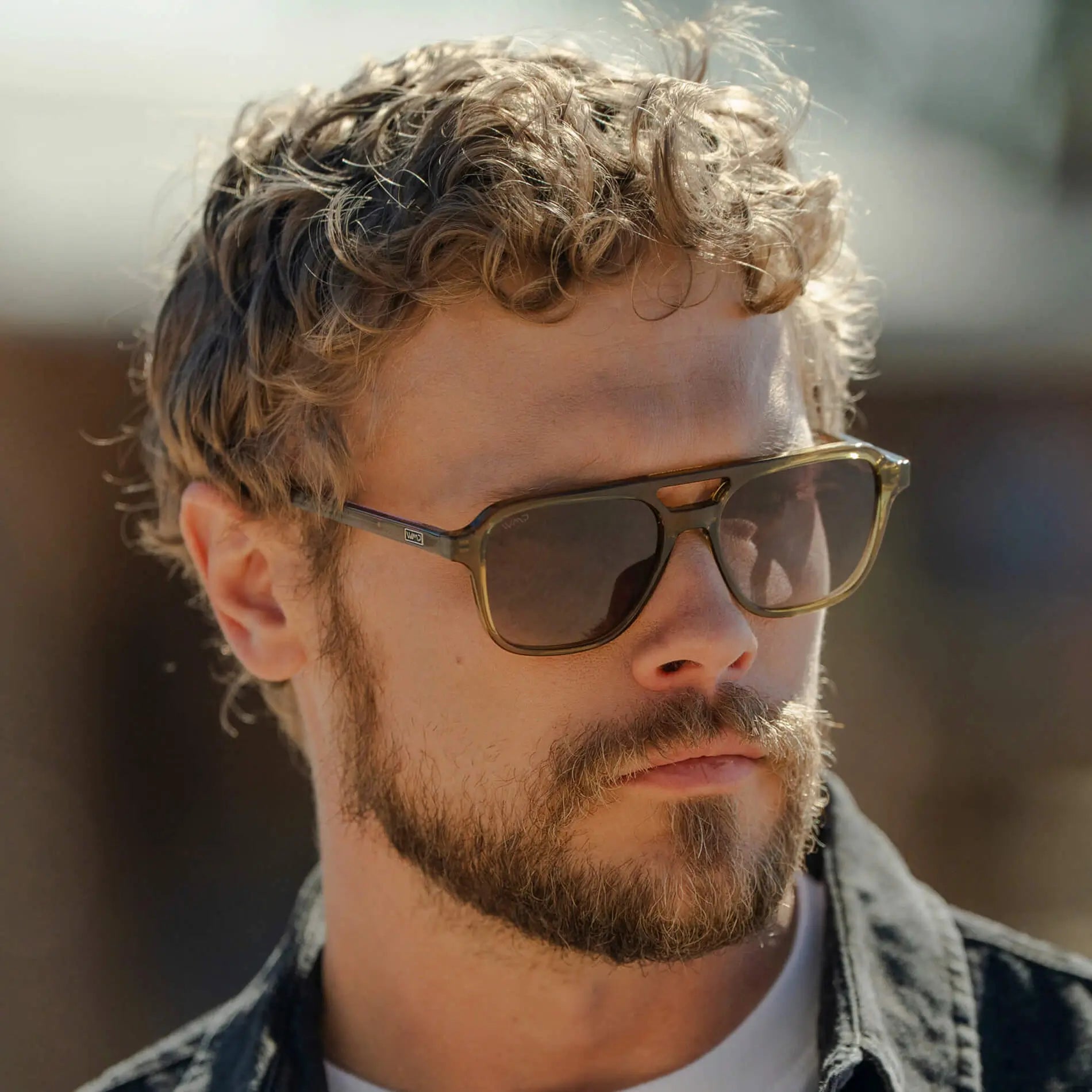 DEAN Polarised Oversized Aviator Sunglasses in Crystal Verde by WMP Eyewear - PUNCH Watch & Eyewear - WMP Eyewear