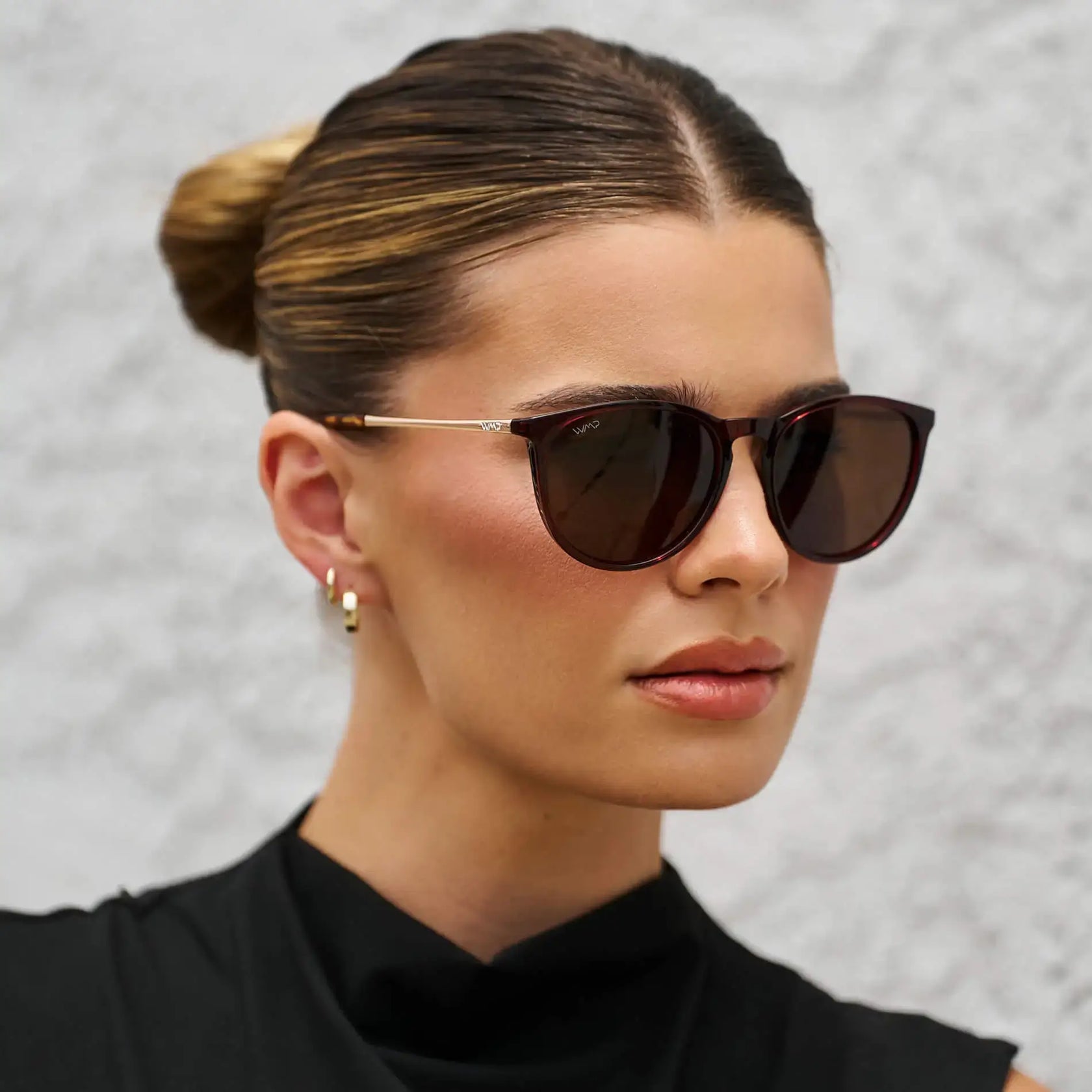 DREW Round Polarised Women's Sunglasses in Cherry Red/Gold by WMP Eyewear - PUNCH Watch & Eyewear - WMP Eyewear