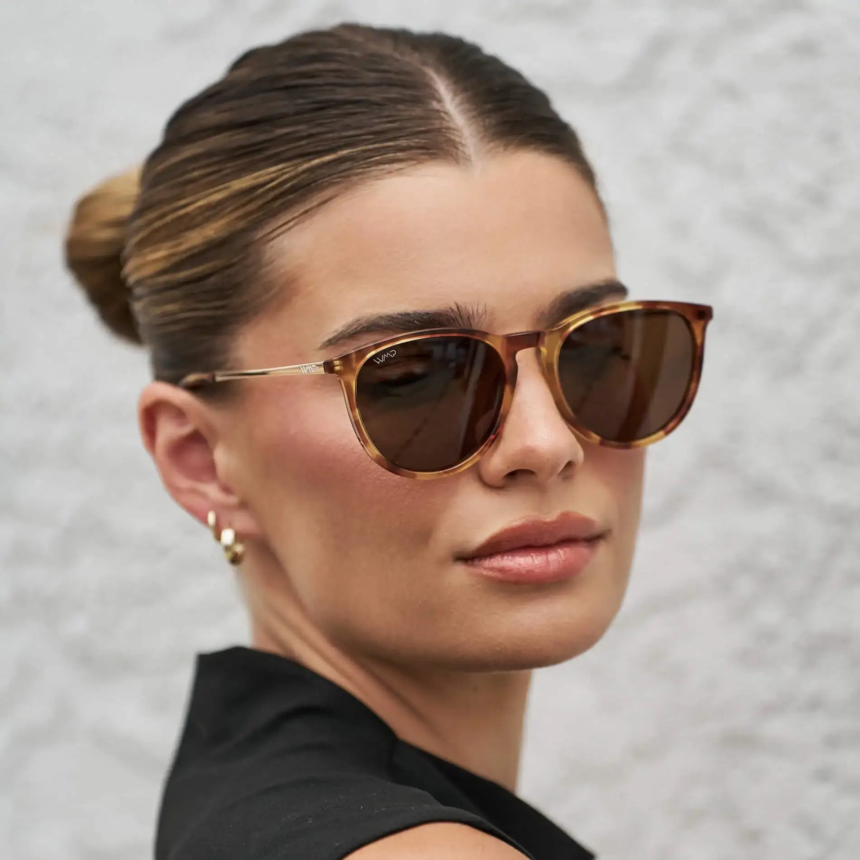 DREW Round Polarised Women's Sunglasses in Maple Tortoise by WMP Eyewear - PUNCH Watch & Eyewear - WMP Eyewear