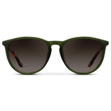 DREW Round Polarised Women's Sunglasses in Olive Green/Gold by WMP Eyewear