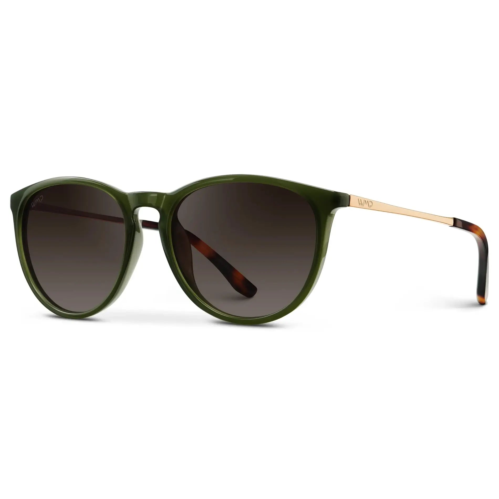 DREW Round Polarised Women's Sunglasses in Oliver Green/Gold by WMP Eyewear - PUNCH Watch & Eyewear - WMP Eyewear