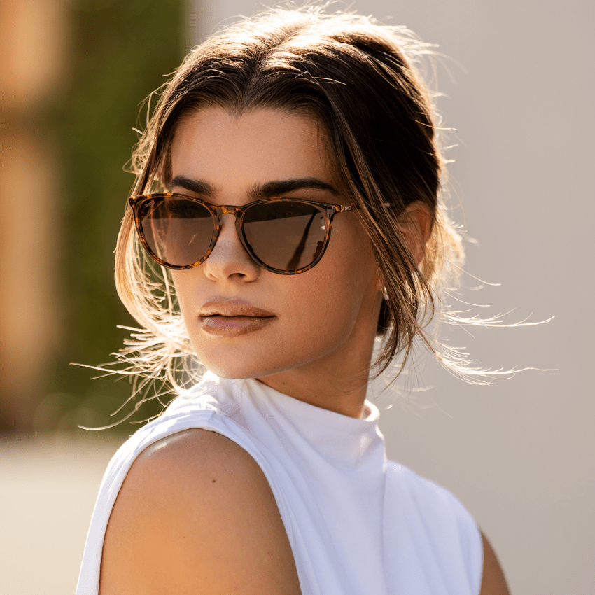 DREW Round Polarised Women's Sunglasses in Tortoise by WMP Eyewear - PUNCH Watch & Eyewear - WMP Eyewear