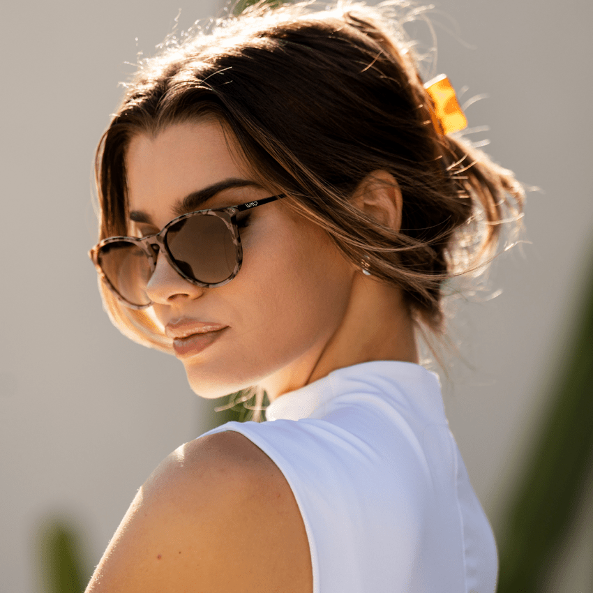 DREW Round Polarized Women's Sunglasses in Blush Pink Tortoise by WMP Eyewear - PUNCH Watch & Eyewear - WMP Eyewear