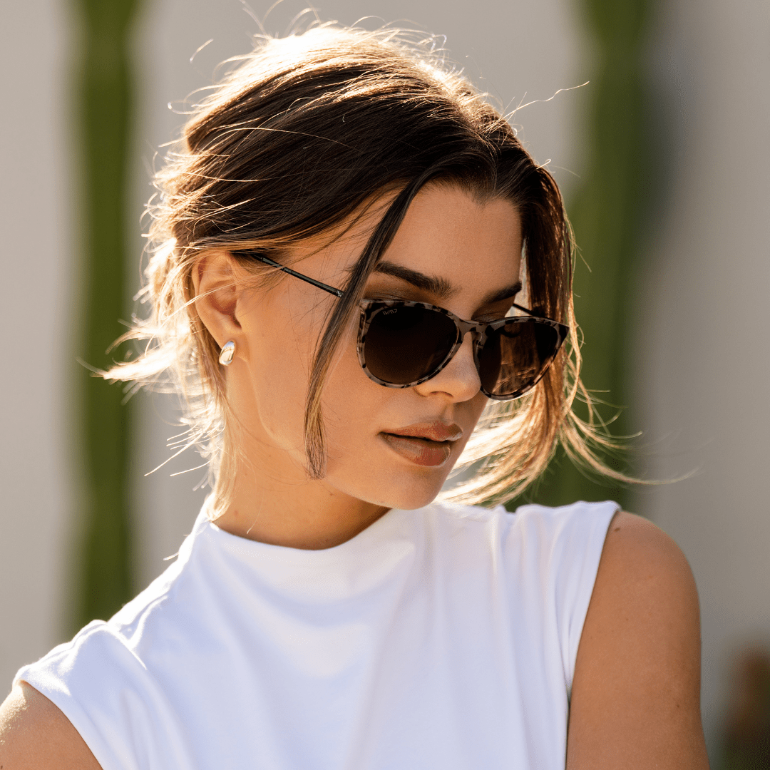 DREW Round Polarized Women's Sunglasses in Blush Pink Tortoise by WMP Eyewear - PUNCH Watch & Eyewear - WMP Eyewear