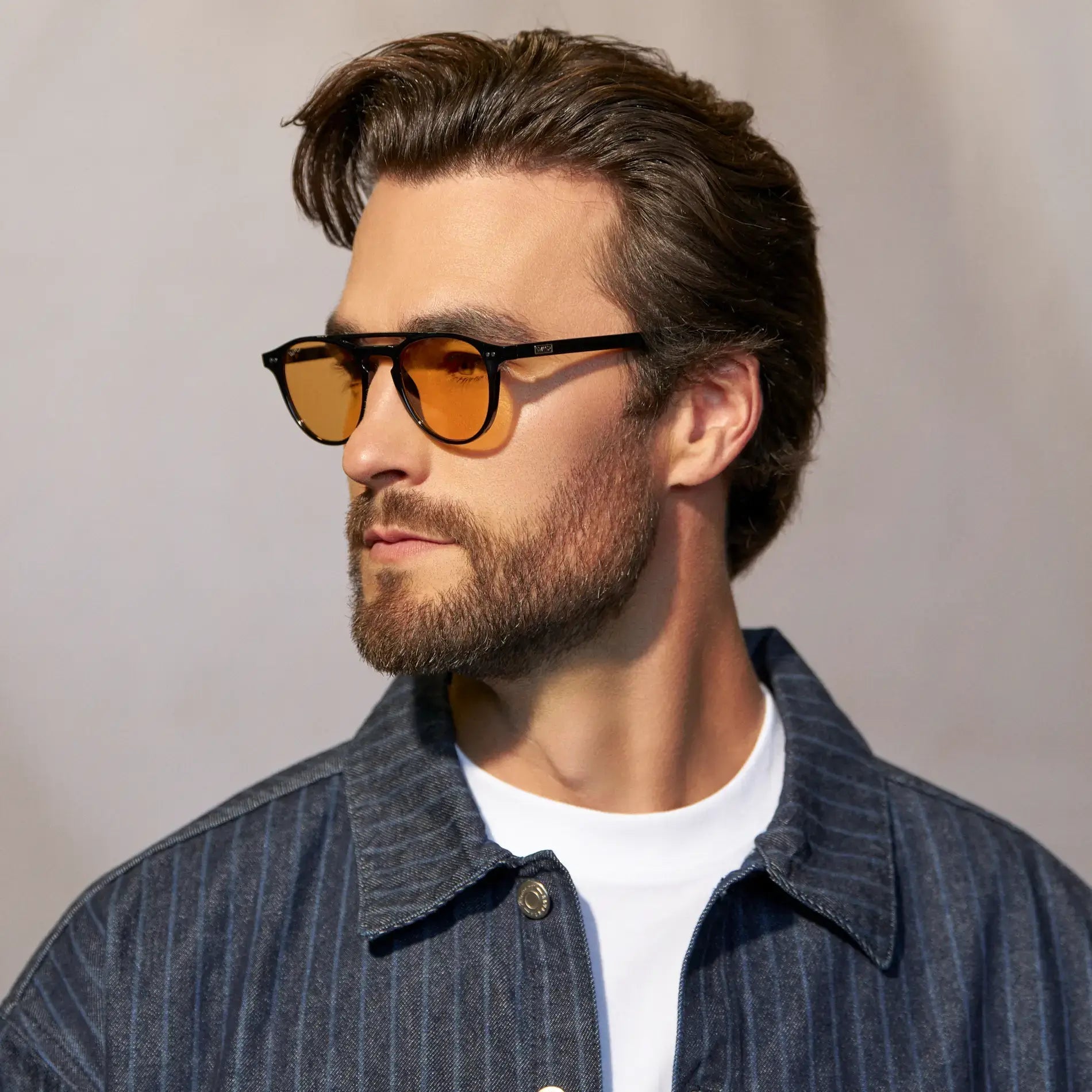 EASTON Men's Round Sunglasses in Black / Yellow Tint Lens by WMP Eyewear - PUNCH Watch & Eyewear - WMP Eyewear
