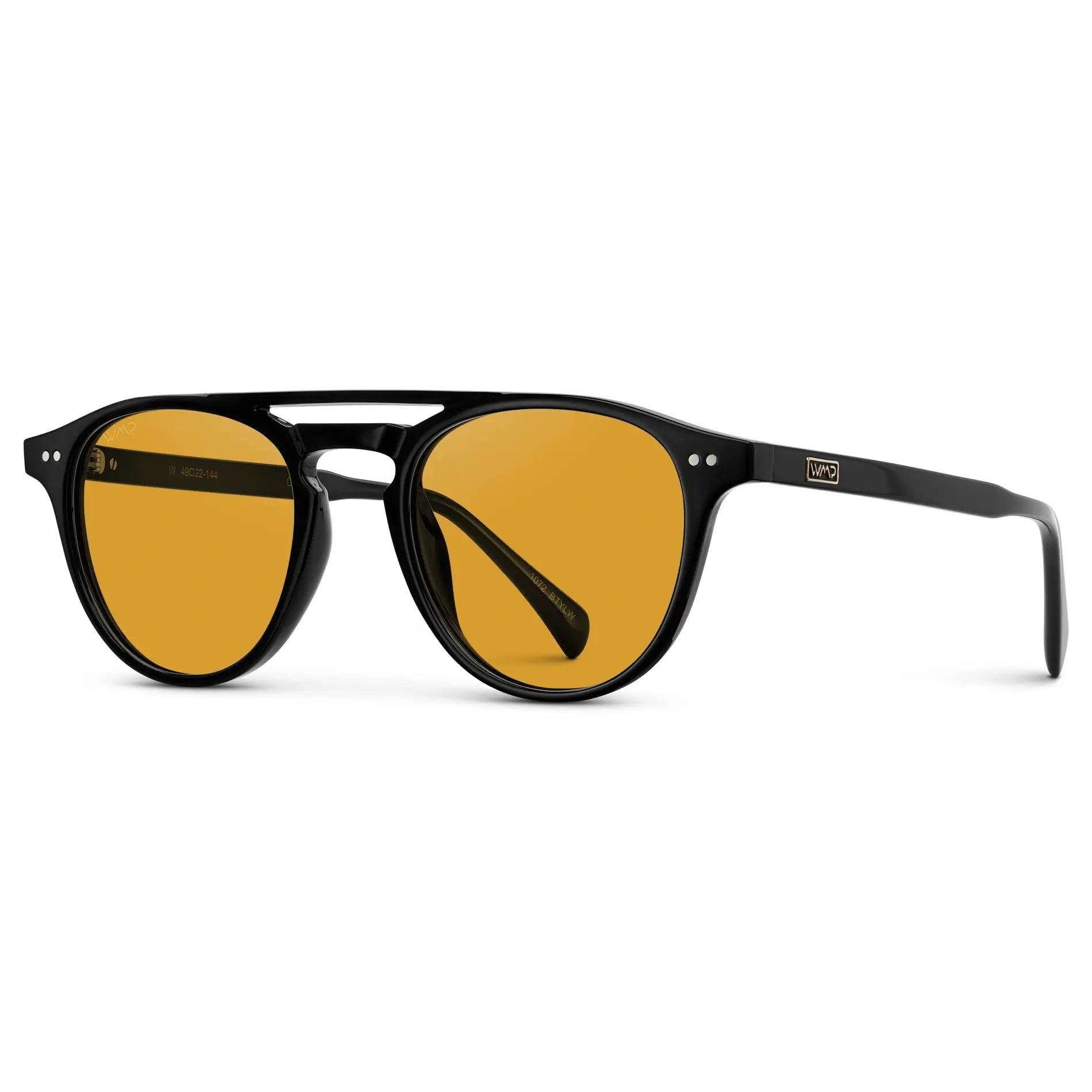 EASTON Men's Round Sunglasses in Black / Yellow Tint Lens by WMP Eyewear - PUNCH Watch & Eyewear - WMP Eyewear
